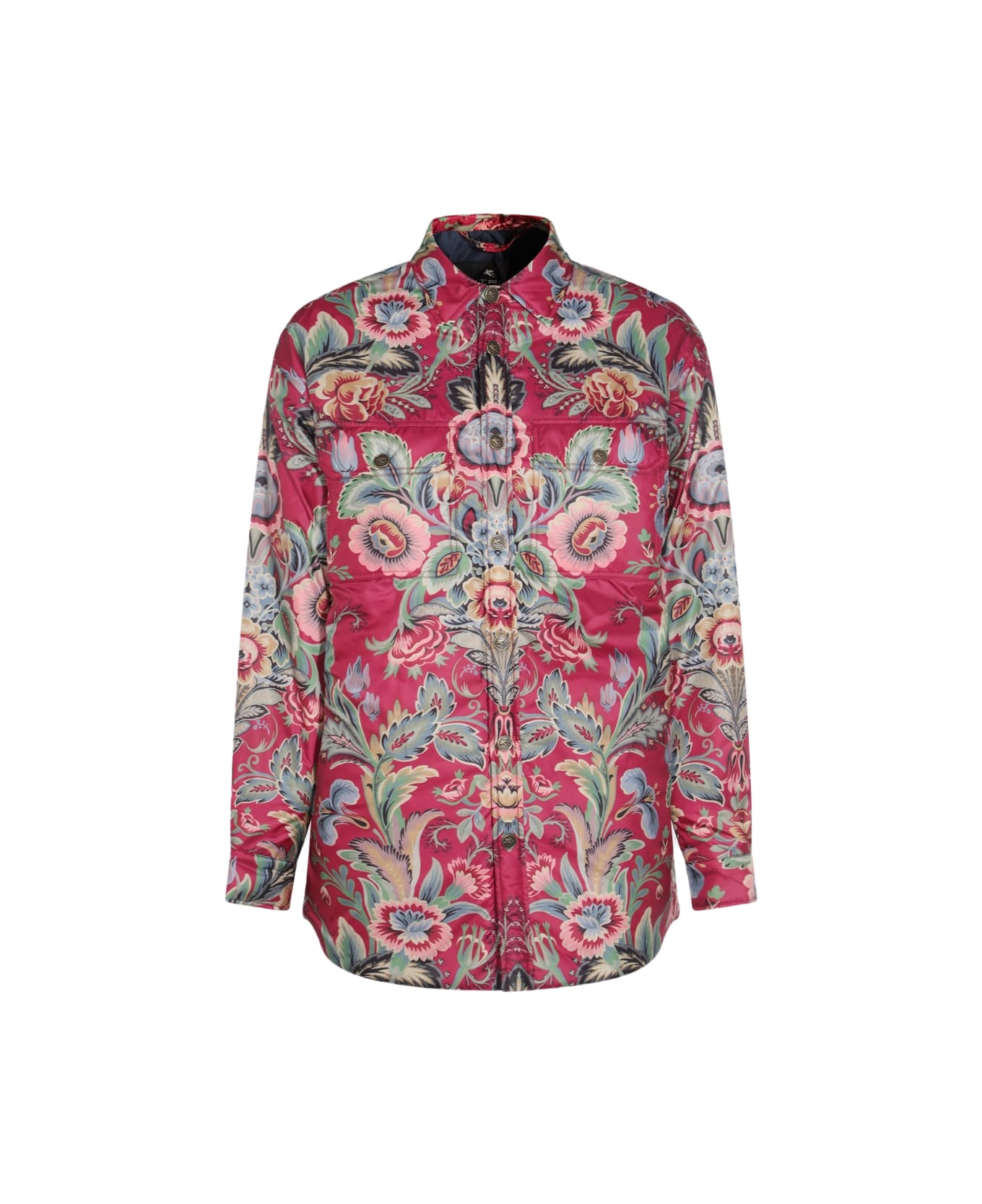 Etro Multicolor Down Jacket - AUBERGINE