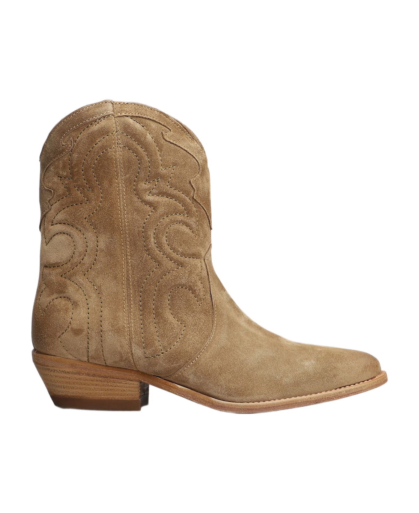 Julie Dee Texan Ankle Boots In Beige Suede - beige ブーツ