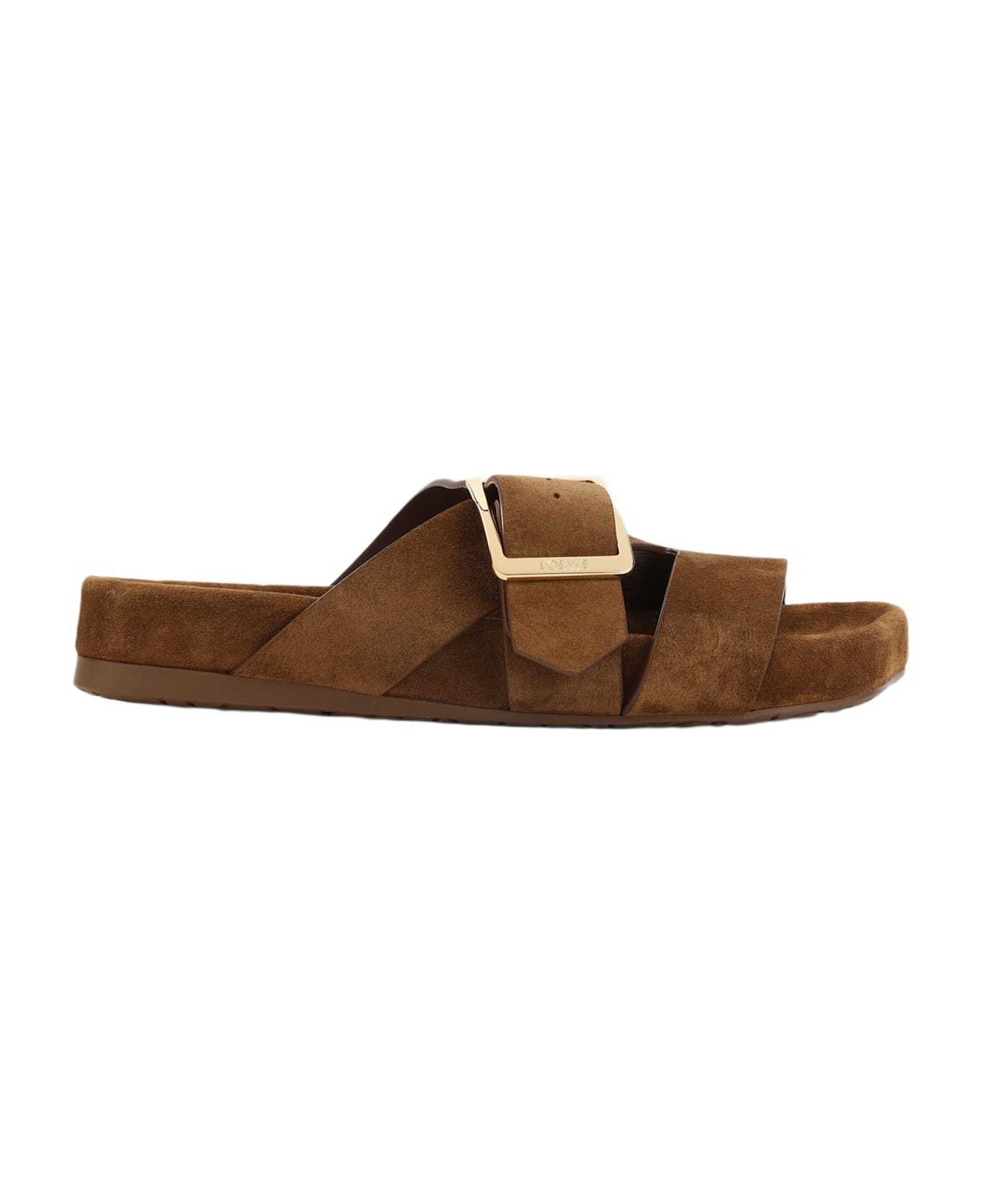 Loewe Ease Bucle Slide Sandals - Brown