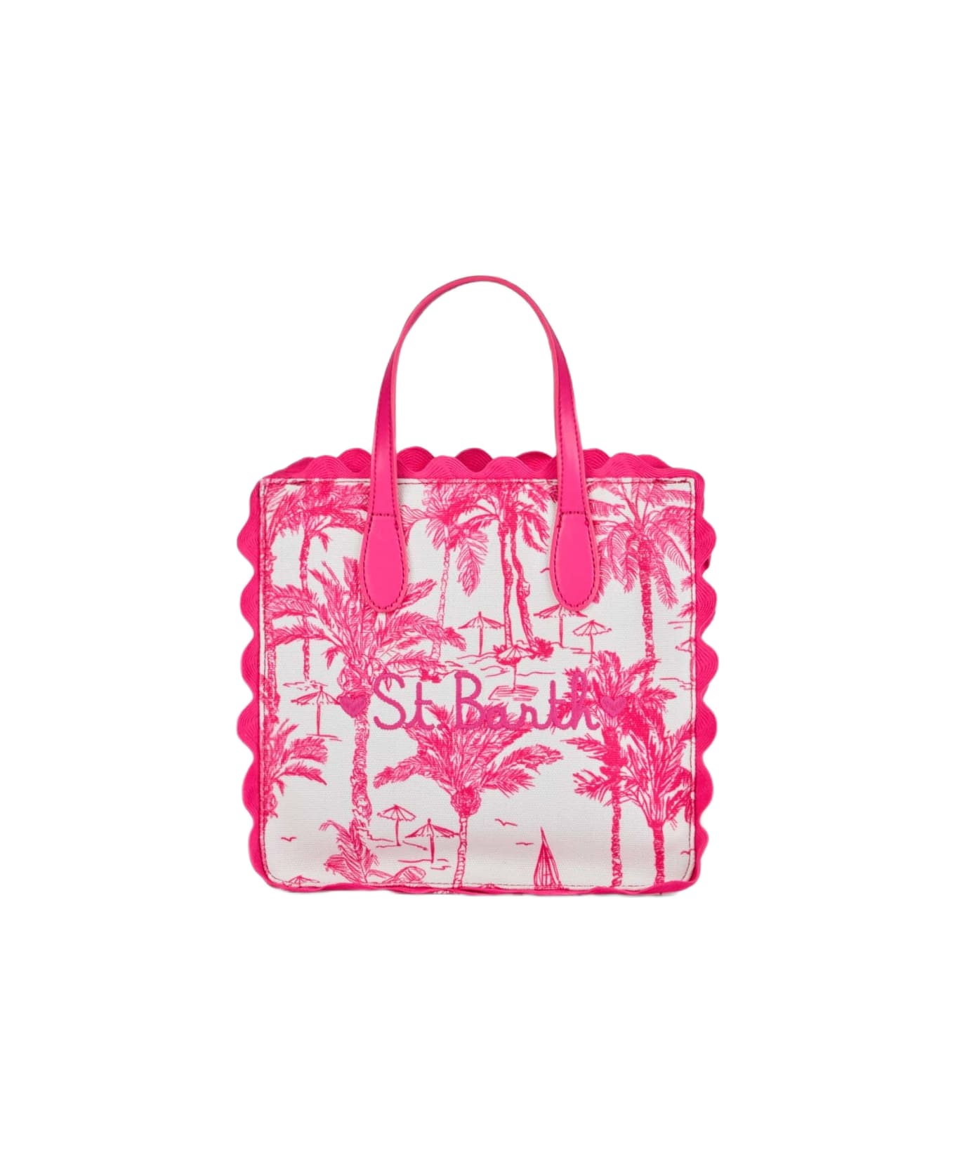MC2 Saint Barth Vivian Cotton Handbag With Toile De Jouy Print - PINK