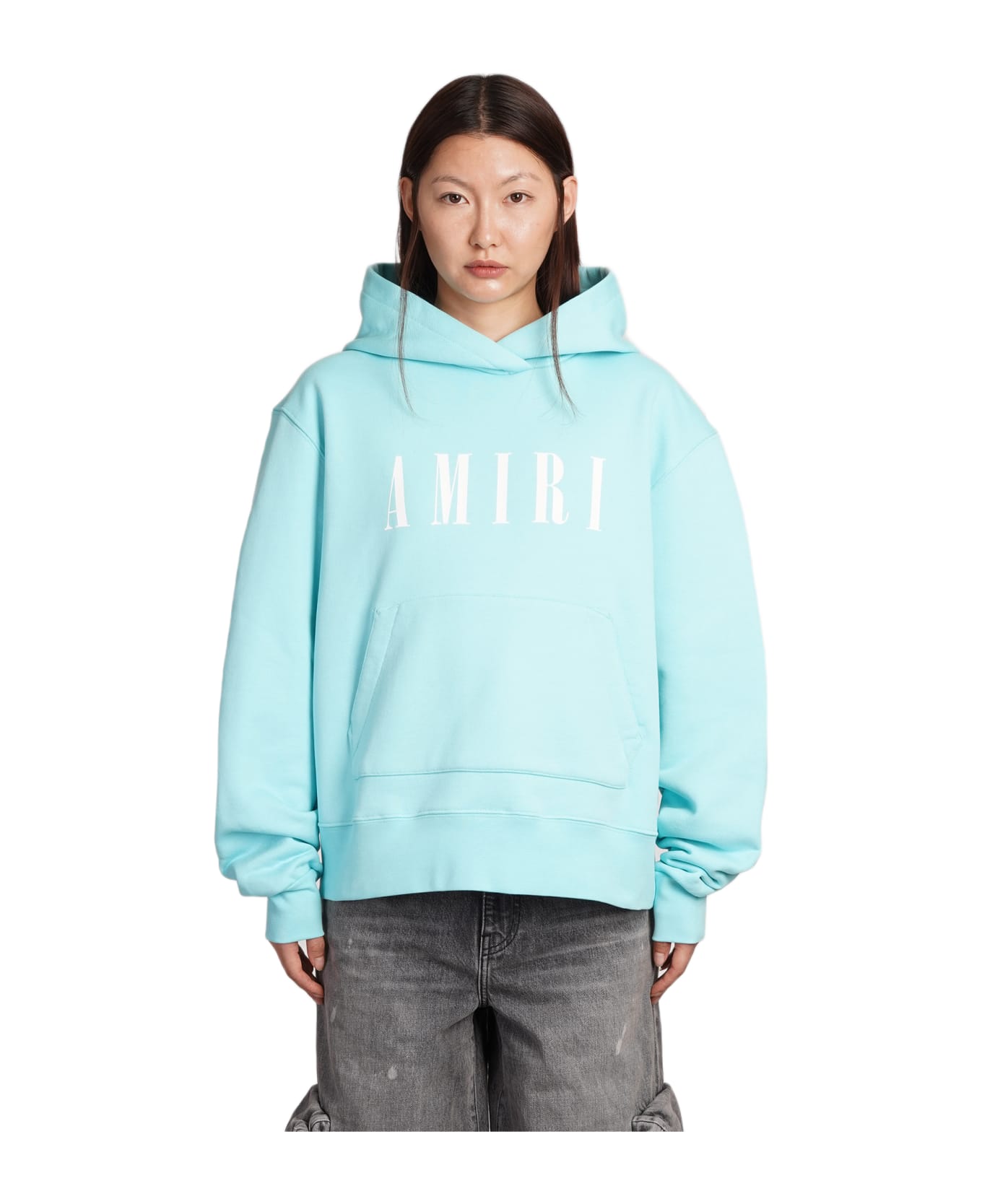 AMIRI Sweatshirt In Cyan Cotton - cyan