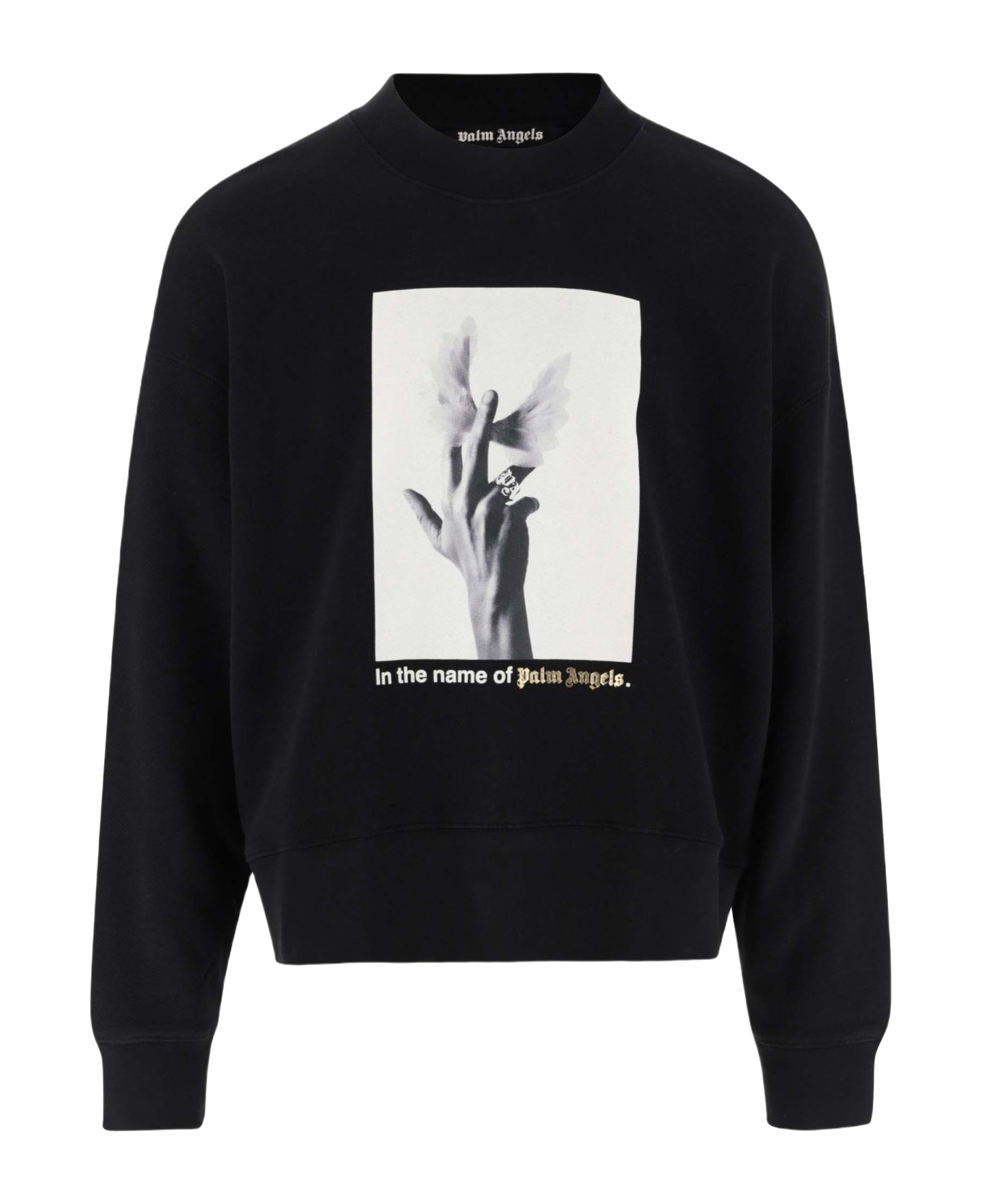 Palm Angels Black Cotton Sweatshirt - Black