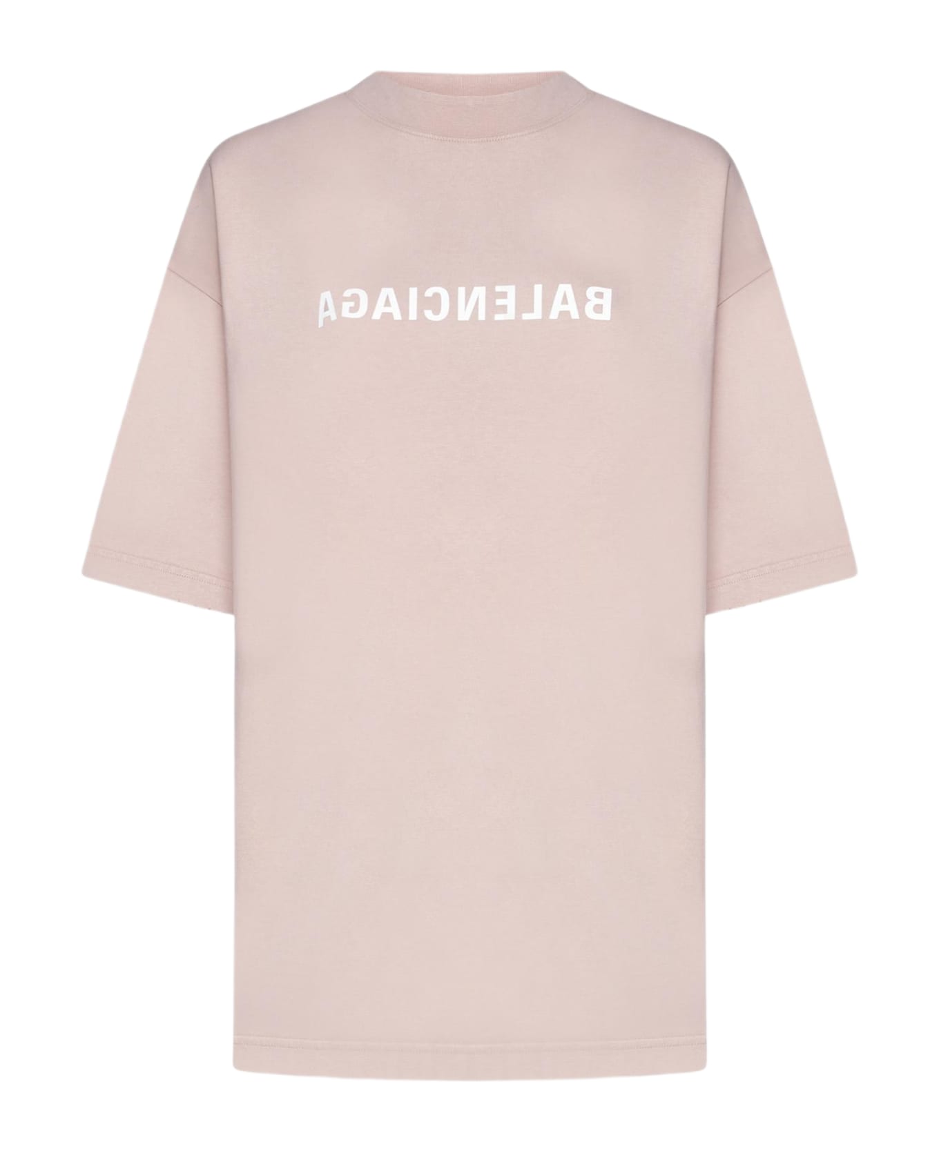 Balenciaga Logo Cotton T-shirt - Pink Tシャツ