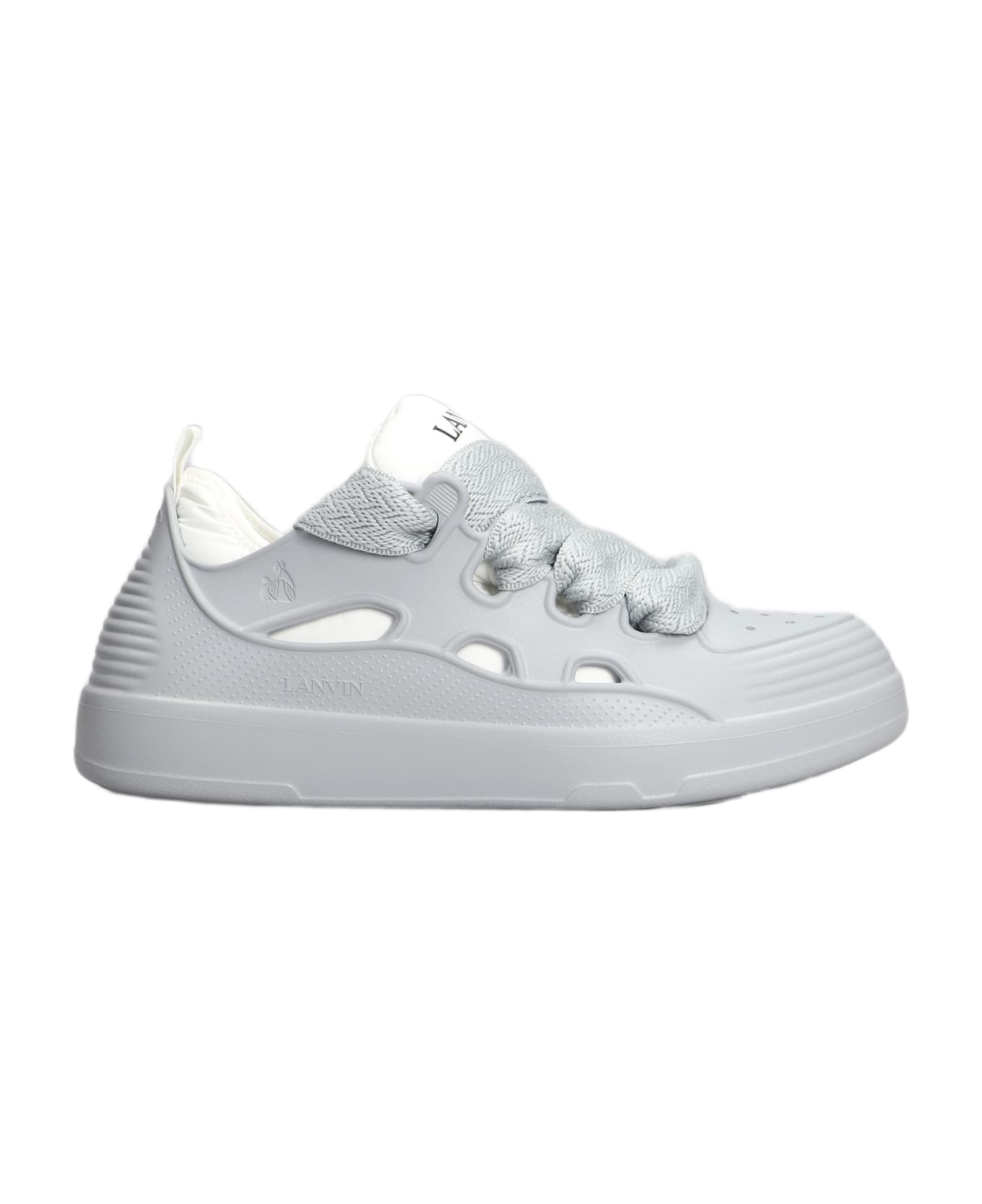 Lanvin Curb Block Sneakers In Grey Polyethylene - Pearl Grey スニーカー