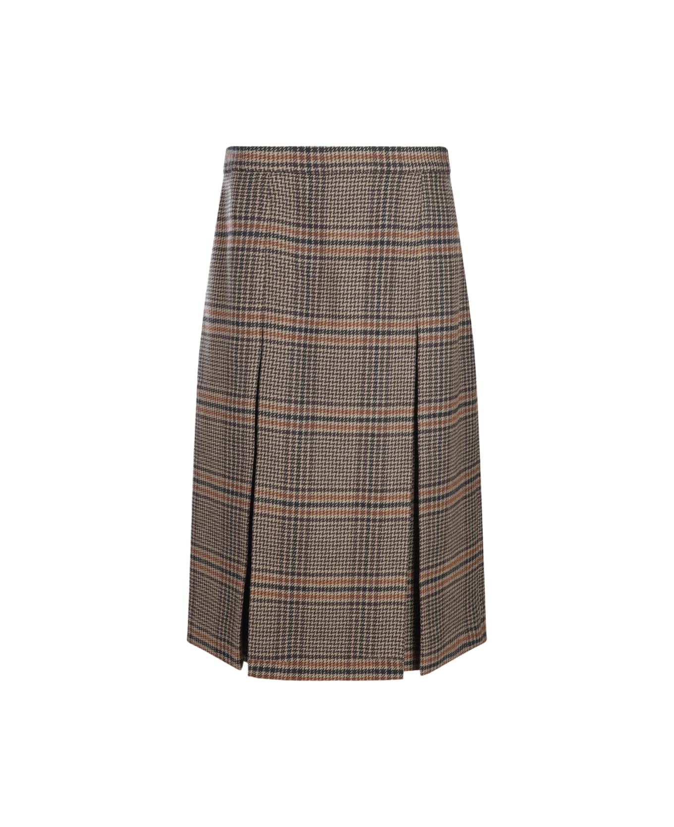 Saint Laurent Brown Wool Skirt - MARRON/BEIGE/ROUX