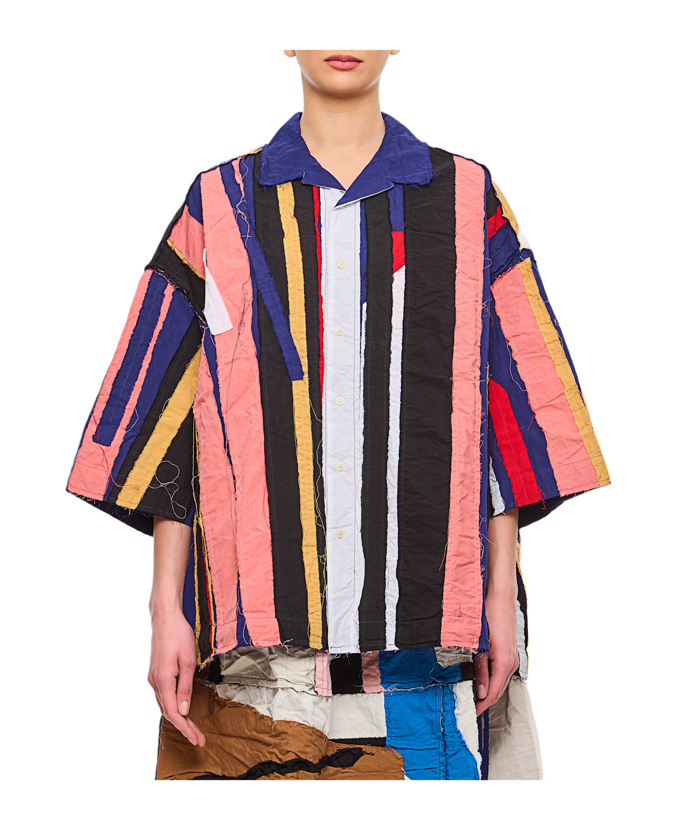 Casey Casey April Shirt-stripe Patchwork - MultiColour
