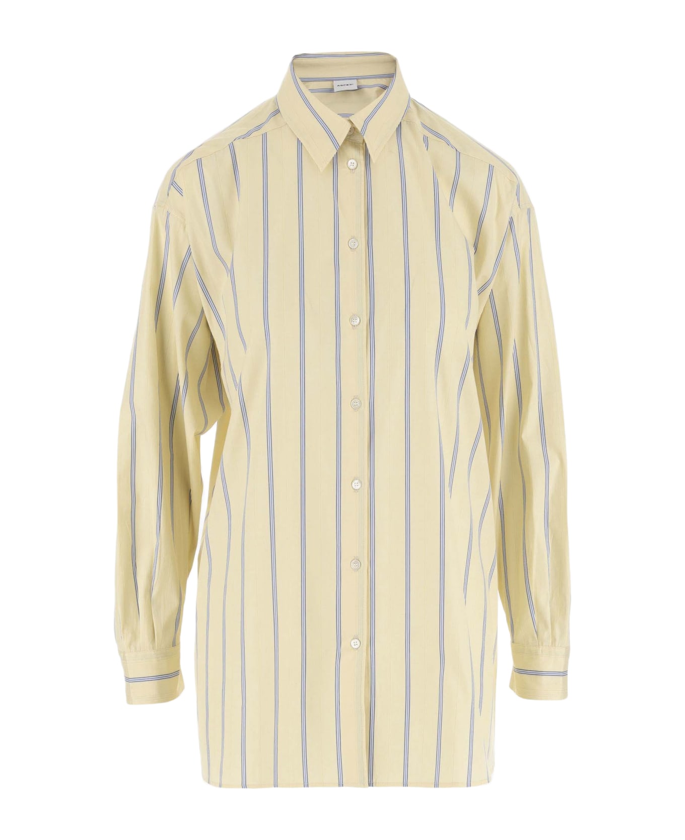 Aspesi Cotton Shirt With Striped Pattern - Yellow