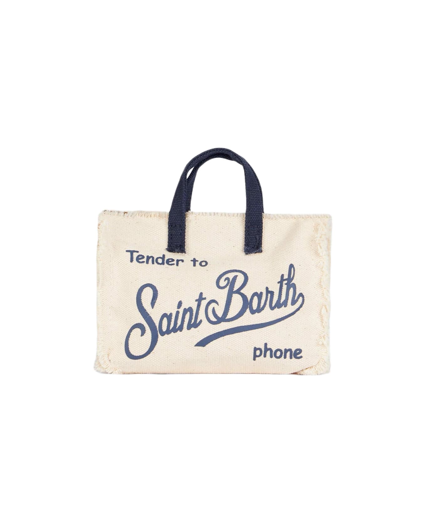 MC2 Saint Barth Phone Holder White Bag With Blue Logo - WHITE デジタルアクセサリー