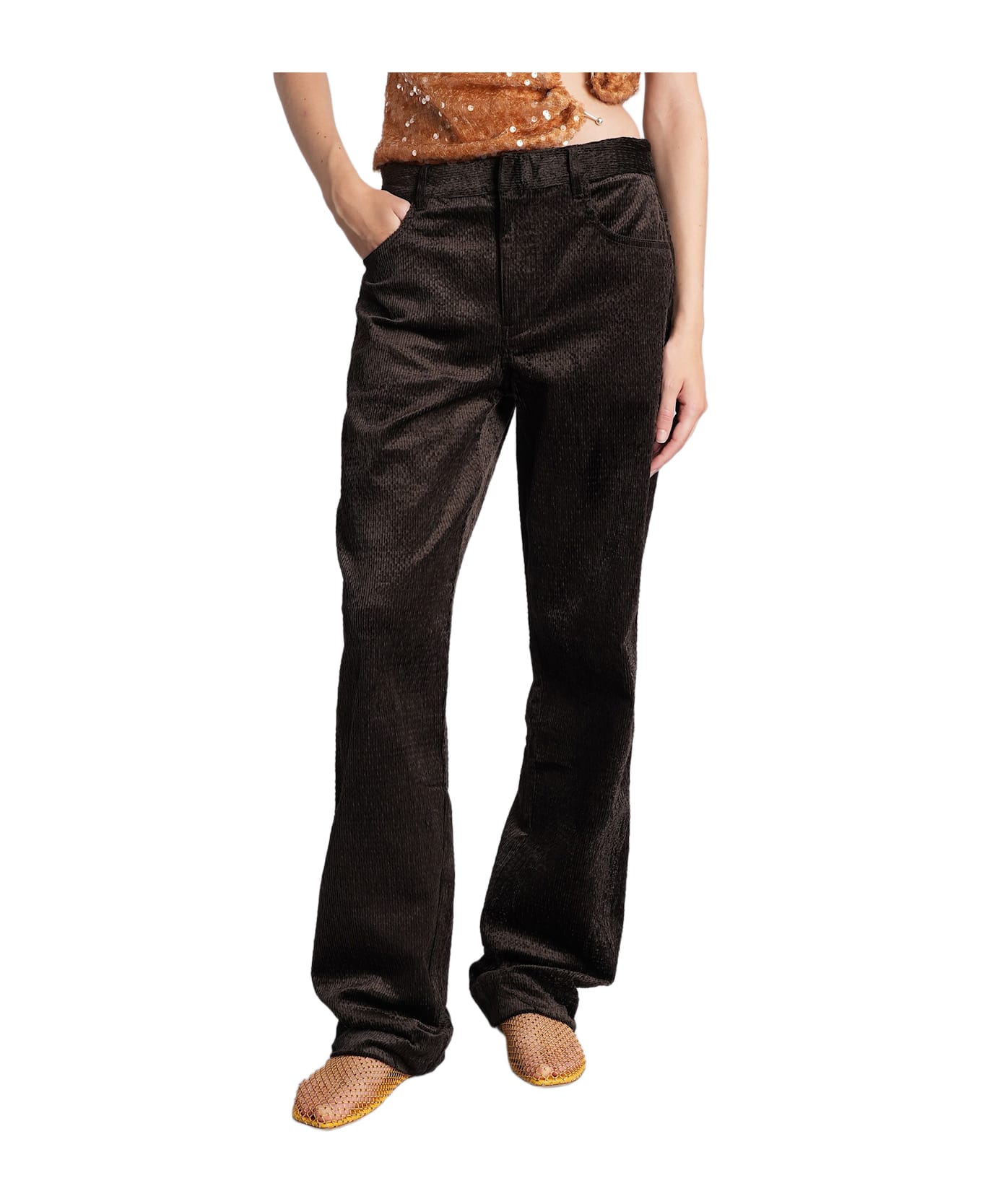 Christopher Esber Pants In Brown Cotton - brown