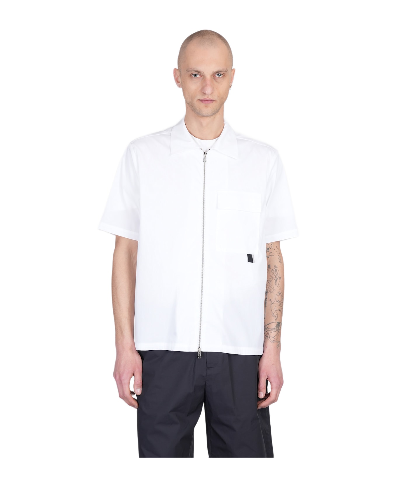 Low Brand S153 Shirt In White Cotton - white