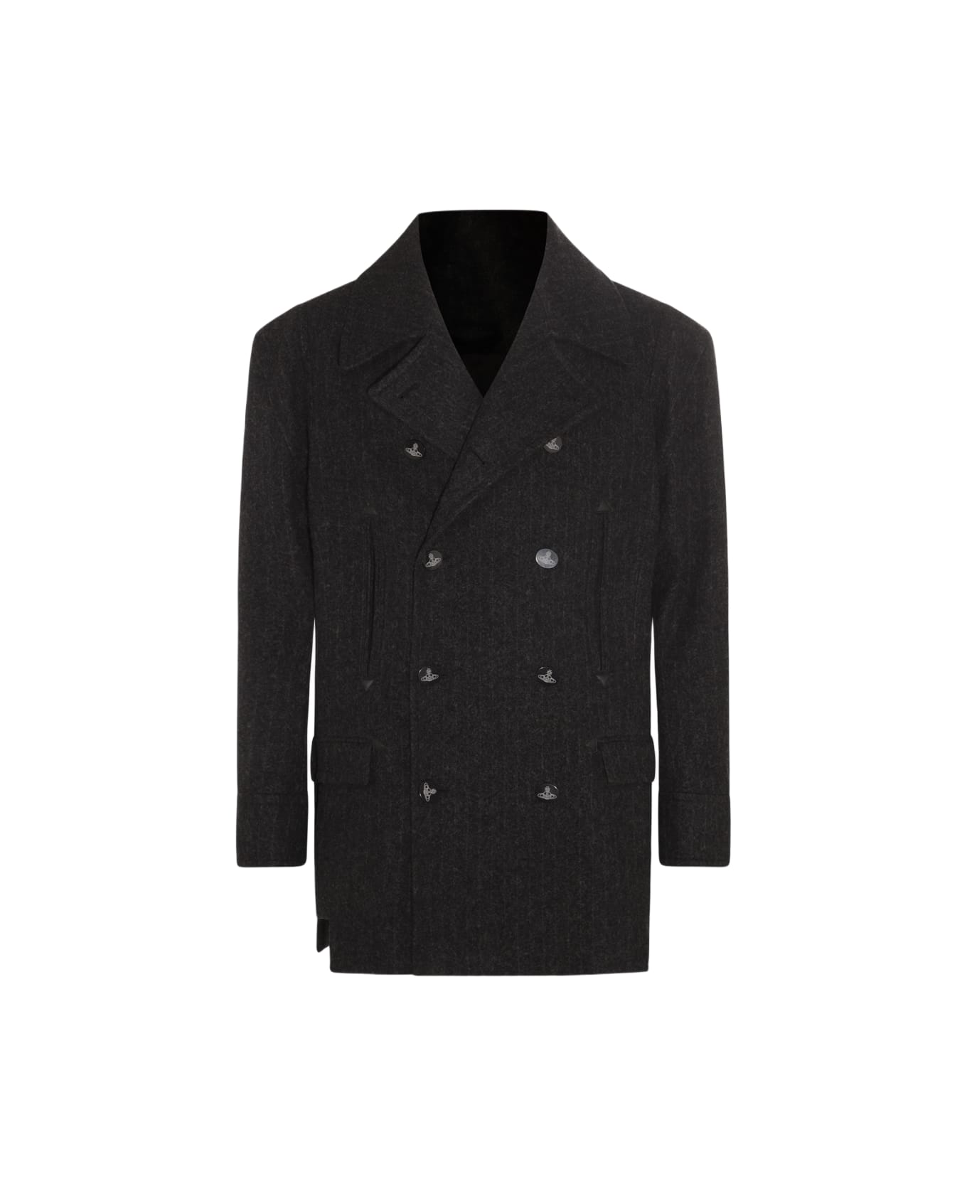 Vivienne Westwood Black Virgin Wool Blend Coat - Black コート