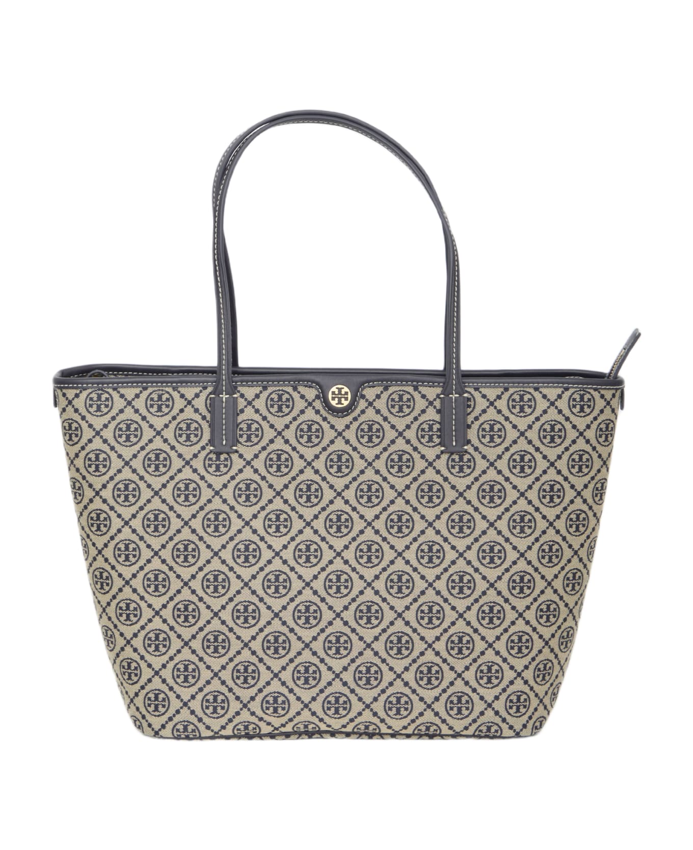 Tory Burch T Monogram Zip Tote Bag - BLUE