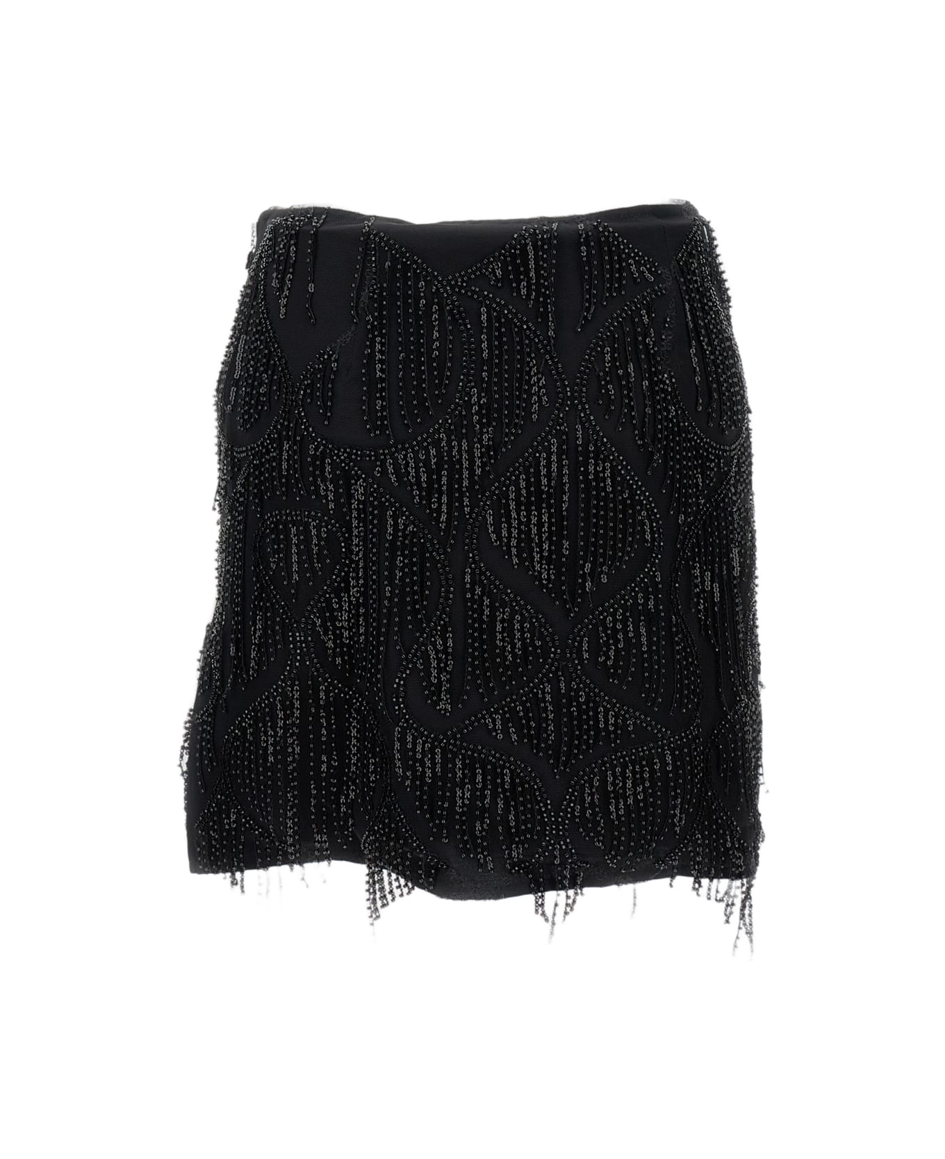Rotate by Birger Christensen Mini Skirt Sequins - Black