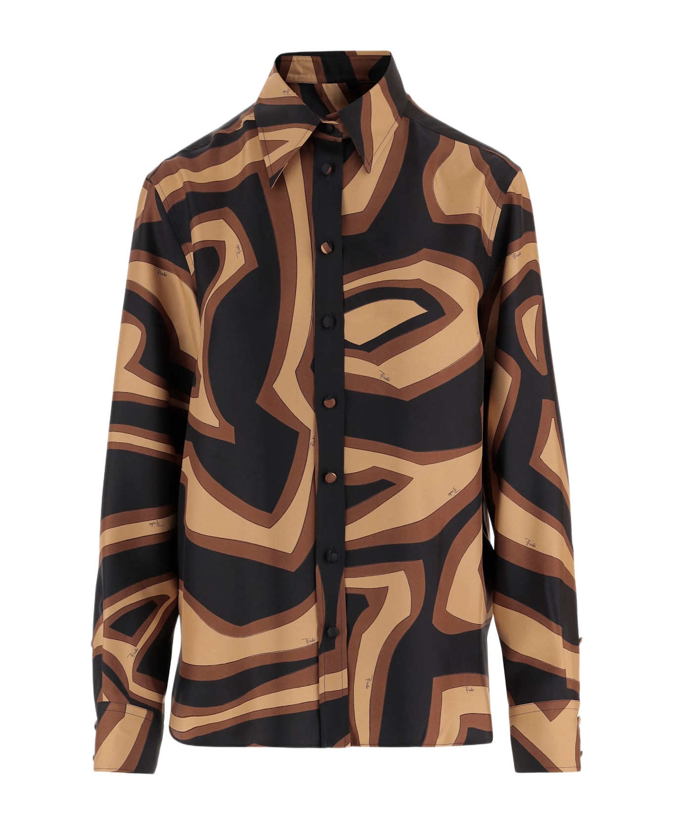 Pucci Silk Shirt With Labyrinth Print - Red