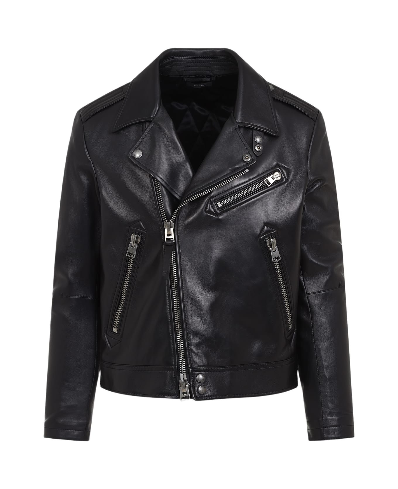 Tom Ford Lamb Leather Biker Jacket - Black