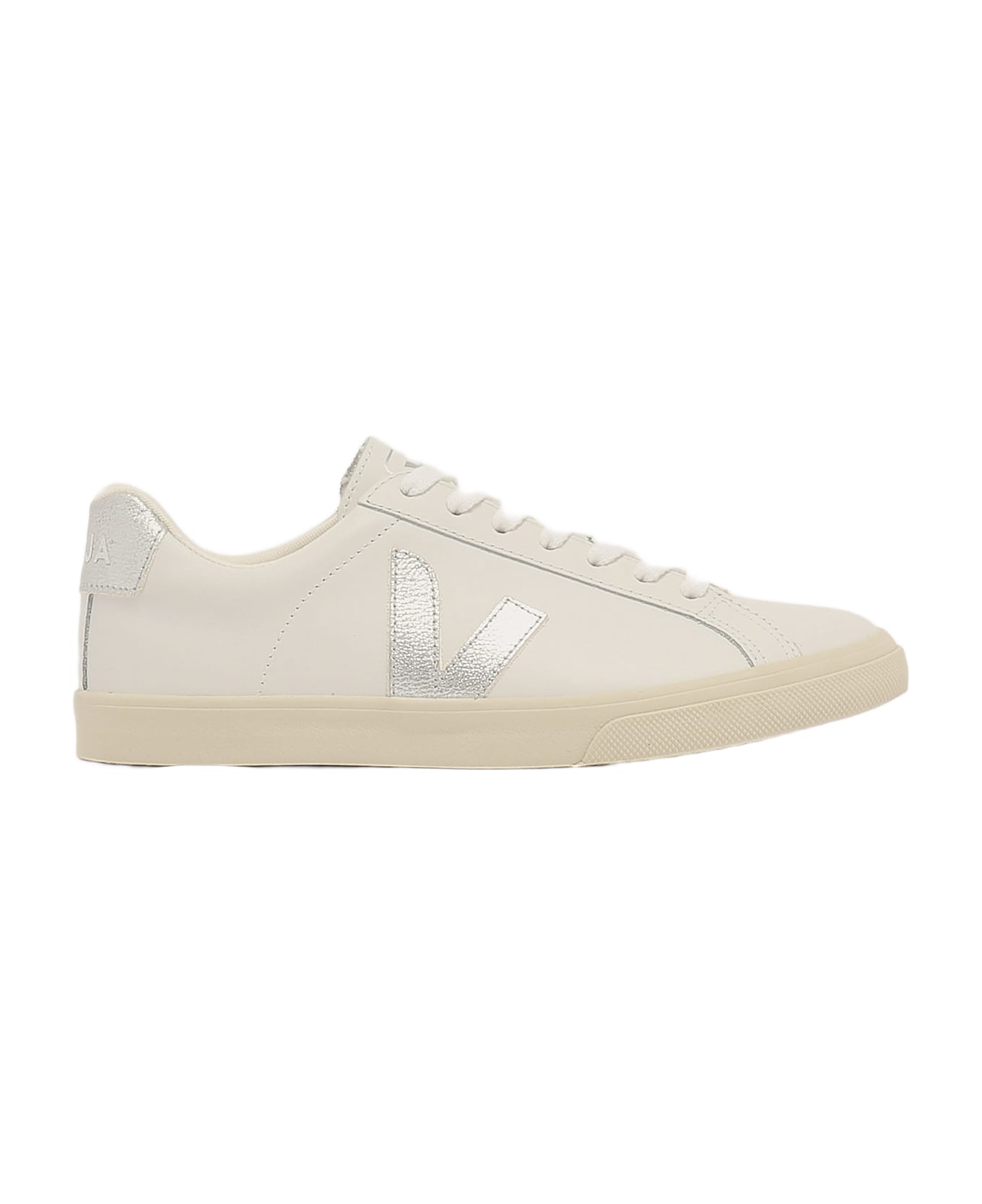 Veja Leather Sneaker - BIANCO-ARGENTO