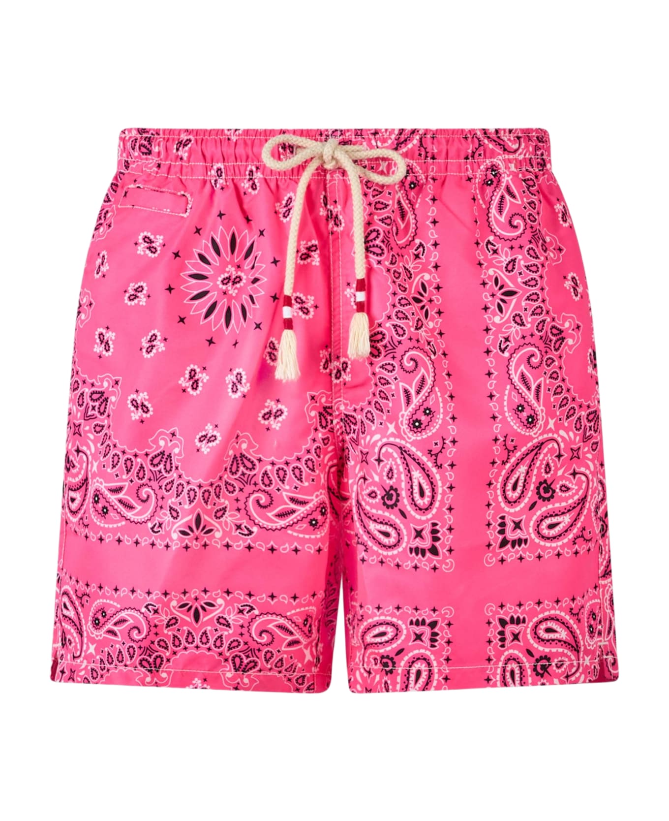 MC2 Saint Barth Man Swim Shorts With Pink Bandanna Print - ROSA FLUO