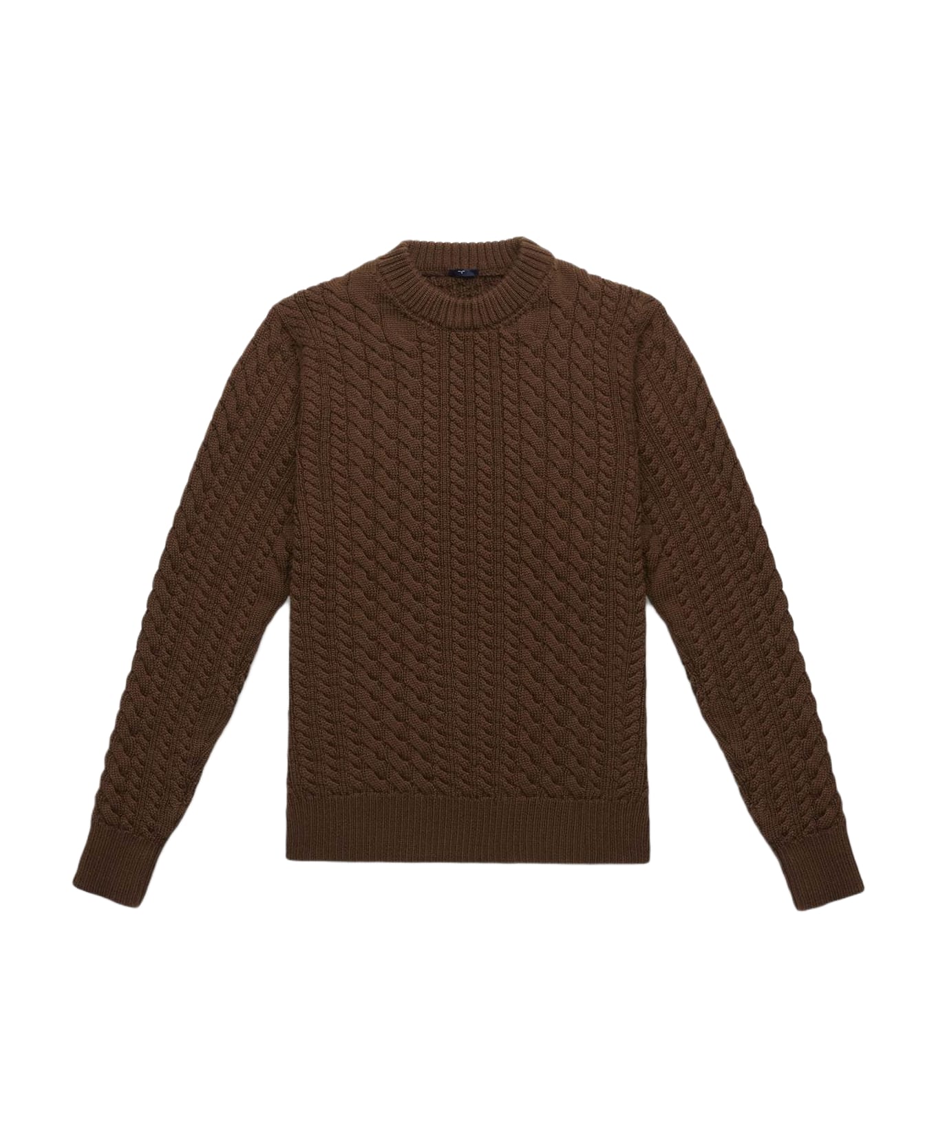 Larusmiani Cable Knit Sweater 'col Du Pillon' Sweater - Brown