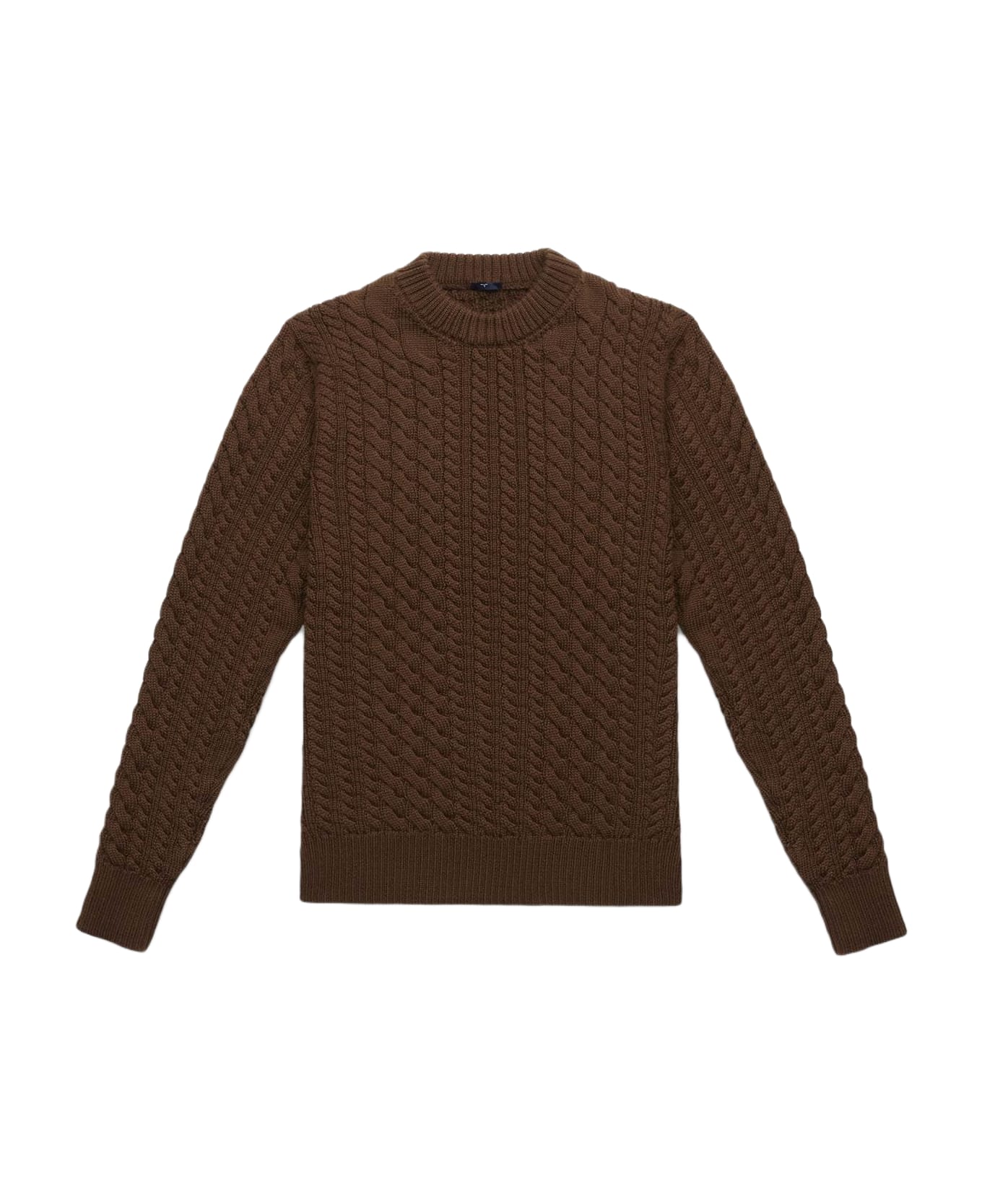 Larusmiani Cable Knit Sweater Col Du Pillon Sweater - Brown