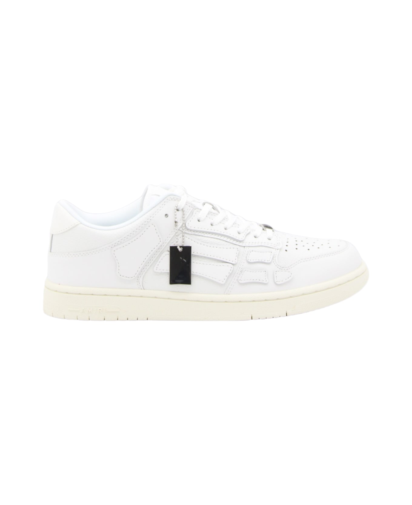AMIRI White Leather Skel Sneakers - WHITE/WHITE