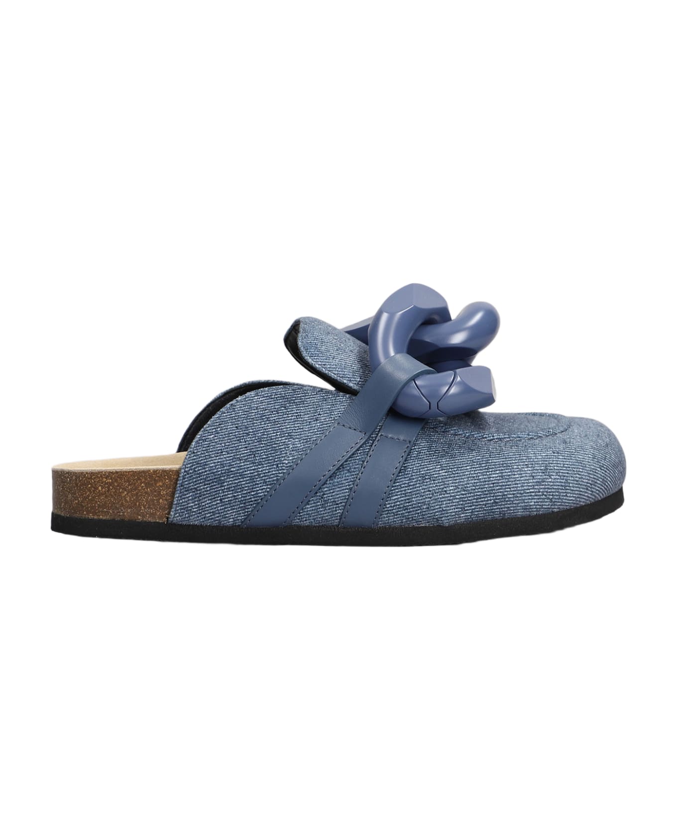 J.W. Anderson Chain Loafer Slipper-mule In Blue Denim - blue
