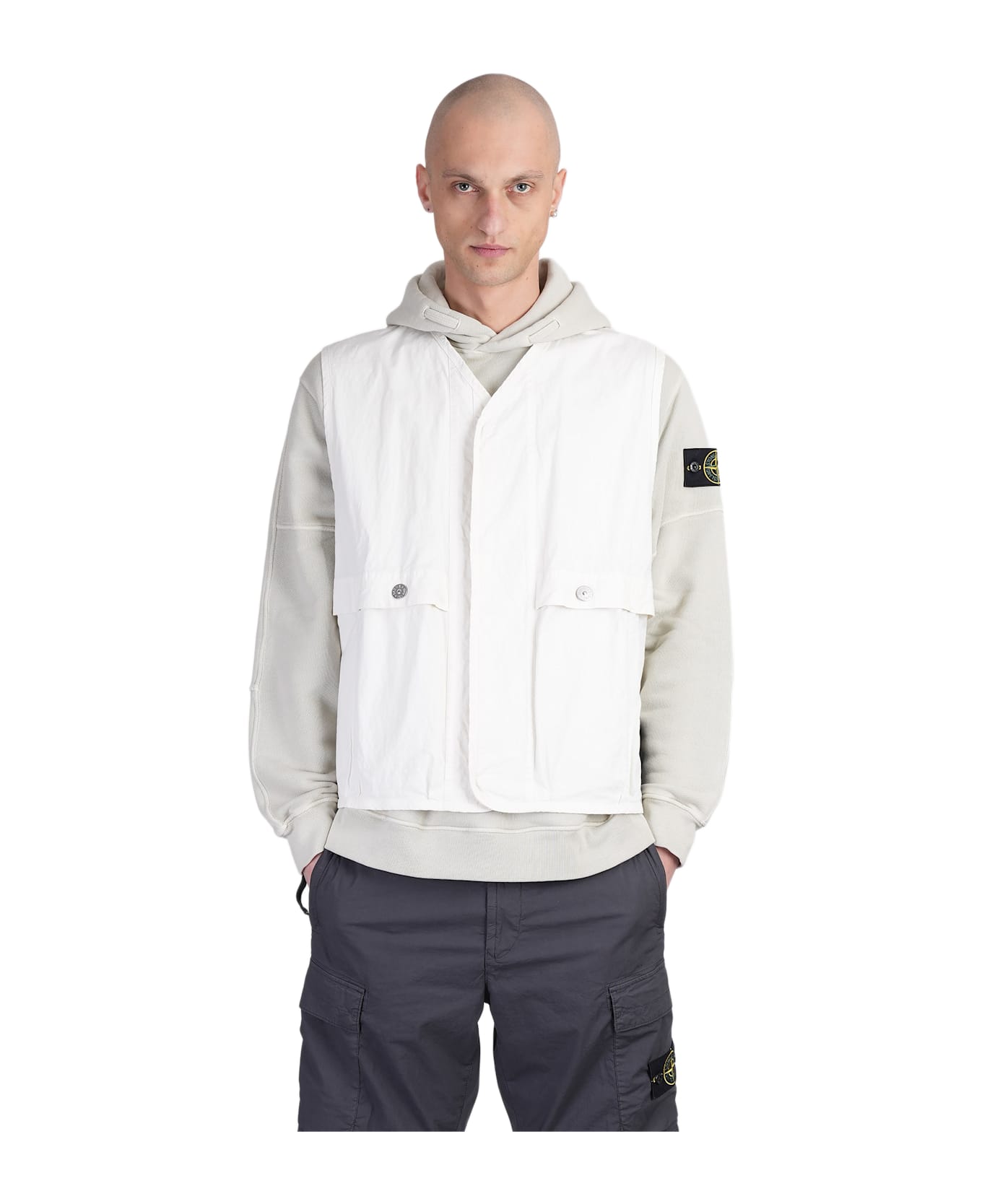Stone Island Vest In Beige Cotton - beige