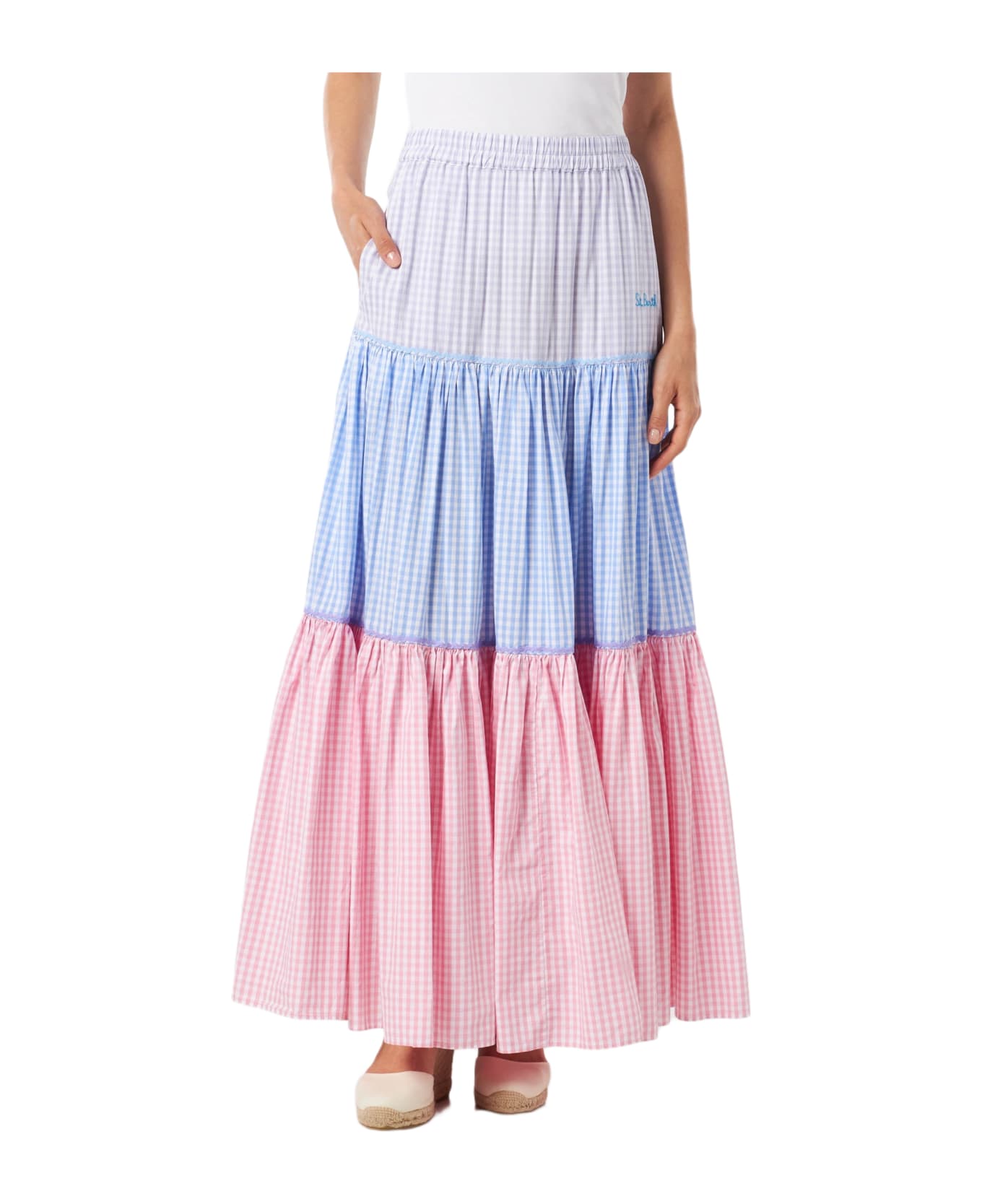 MC2 Saint Barth Gingham Print Cotton Skirt - MULTICOLOR スカート
