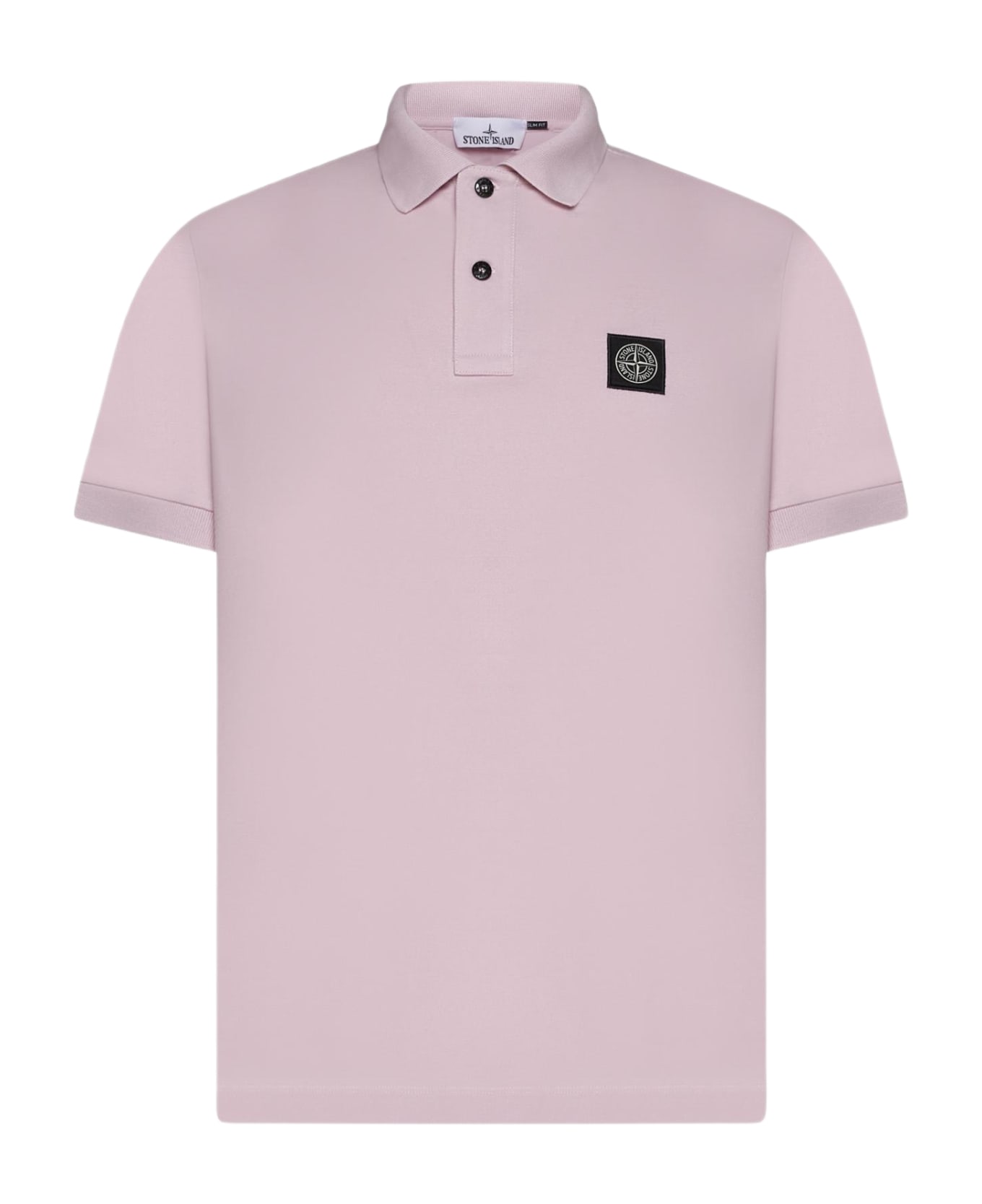 Stone Island Logo-patch Cotton Polo Shirt Shirt - PINK