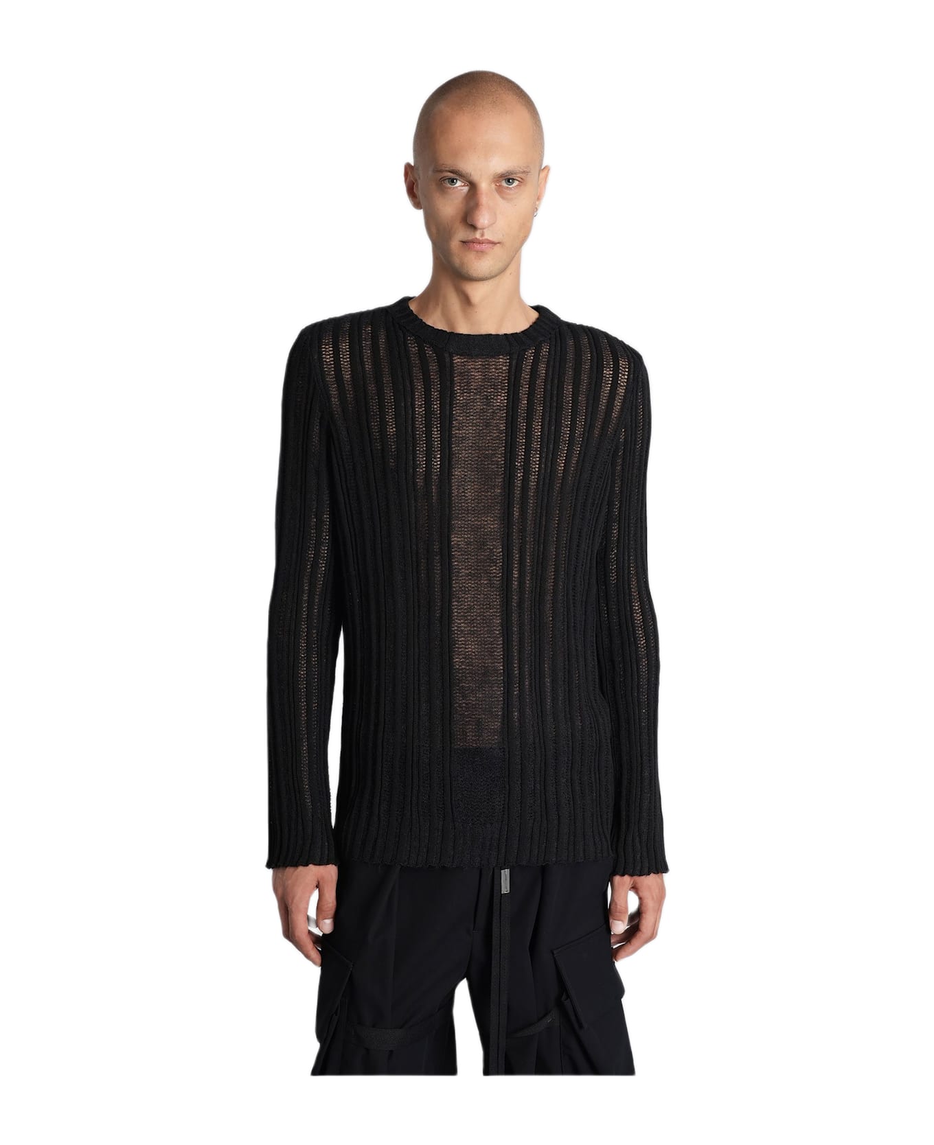 Ann Demeulemeester Halvar Knitwear In Black Cotton - BLACK