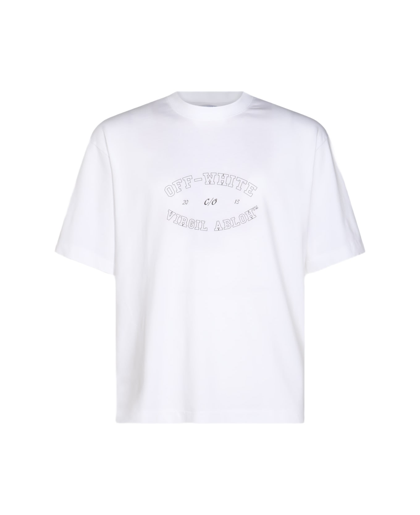 Off-White T-shirt With Logo - White Black