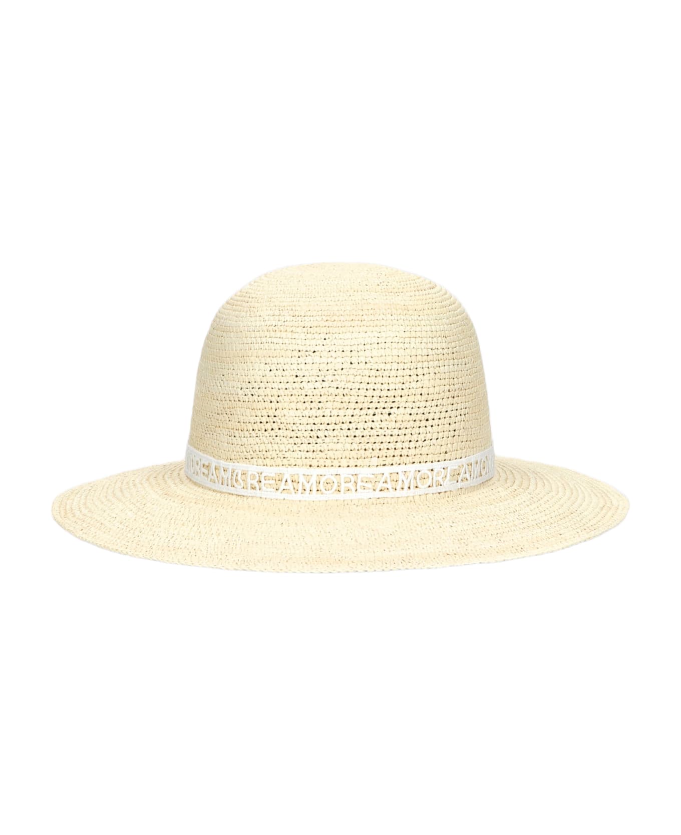 Borsalino Violet Panama Crochet - NATURAL, PATTERNED WHITE HAT BAND 帽子
