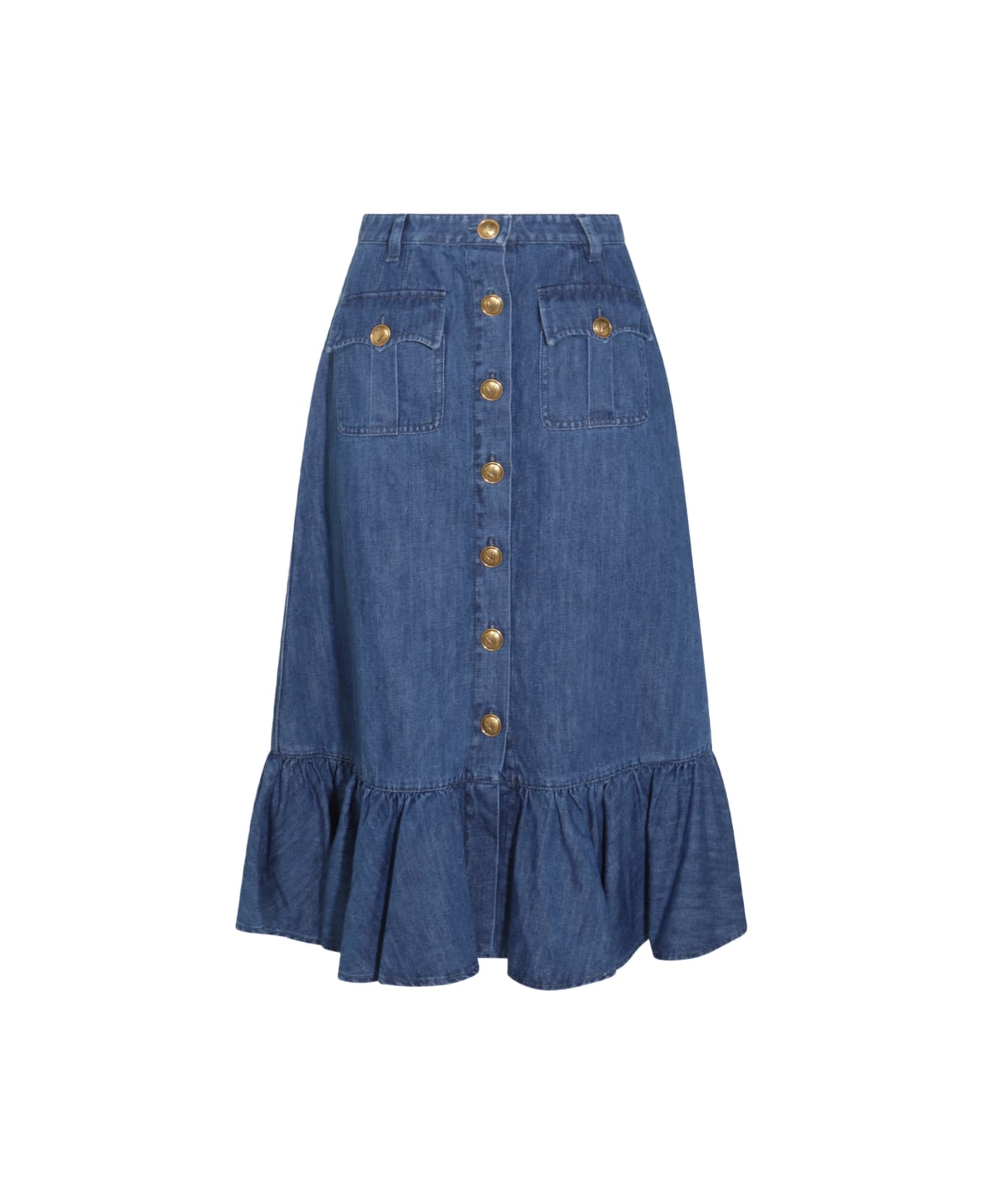 Valentino Blue Denim Cotton Skirt - Denim