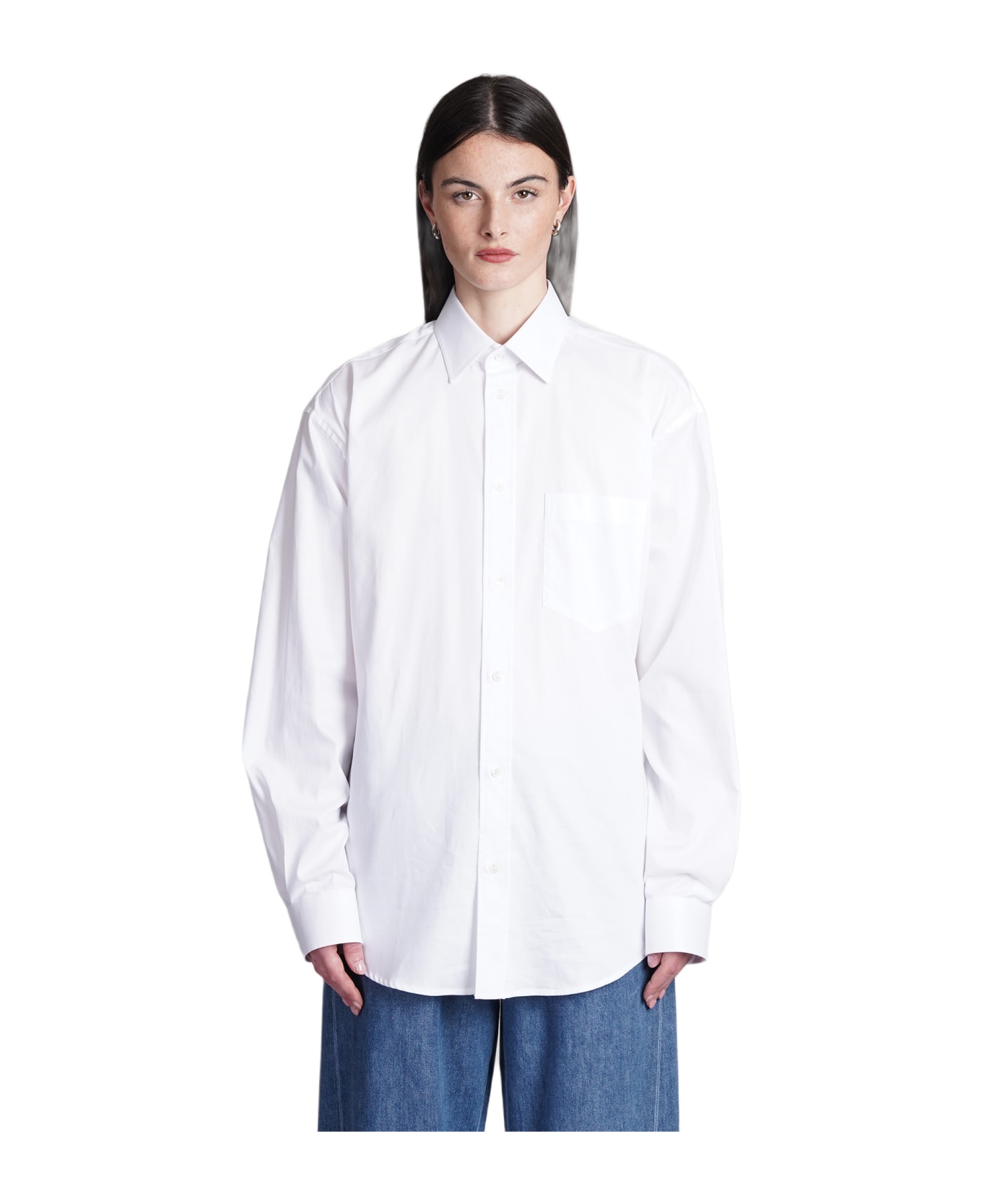 DARKPARK Anne Shirt In White Cotton - white