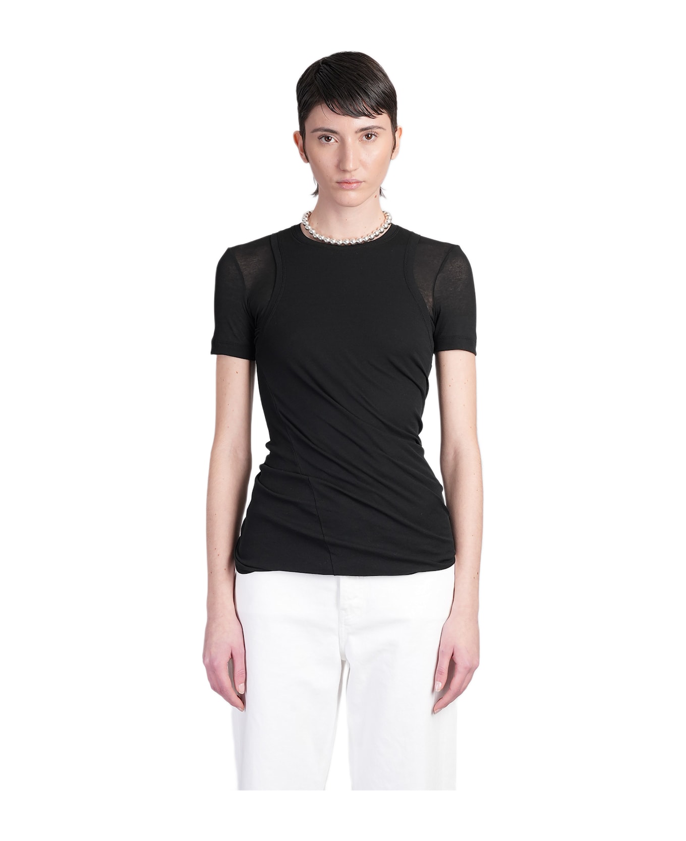 Jil Sander Top Cn Ls Topwear In Black Cotton - black