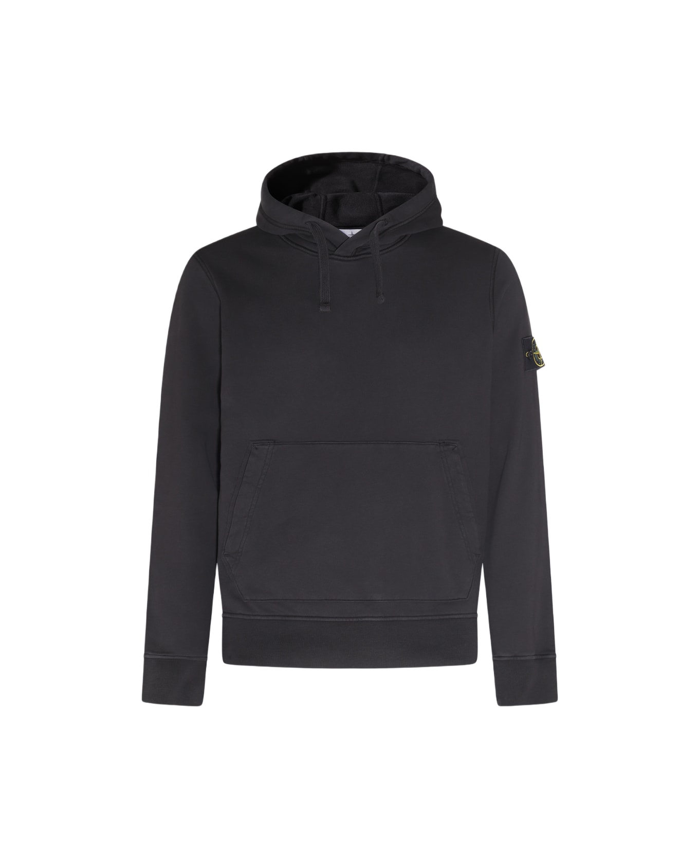 Stone Island Black Cotton Hoodie Sweatshirt - Black