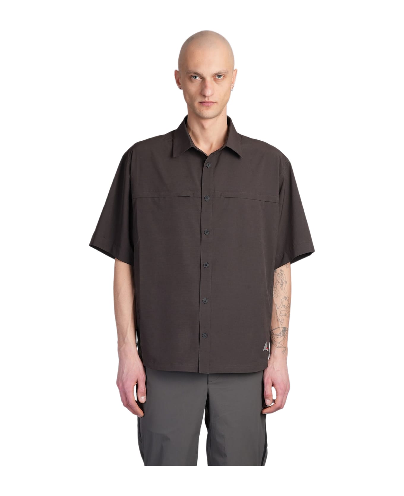 ROA Dot Air Shirt Shirt In Brown Polyamide - brown シャツ