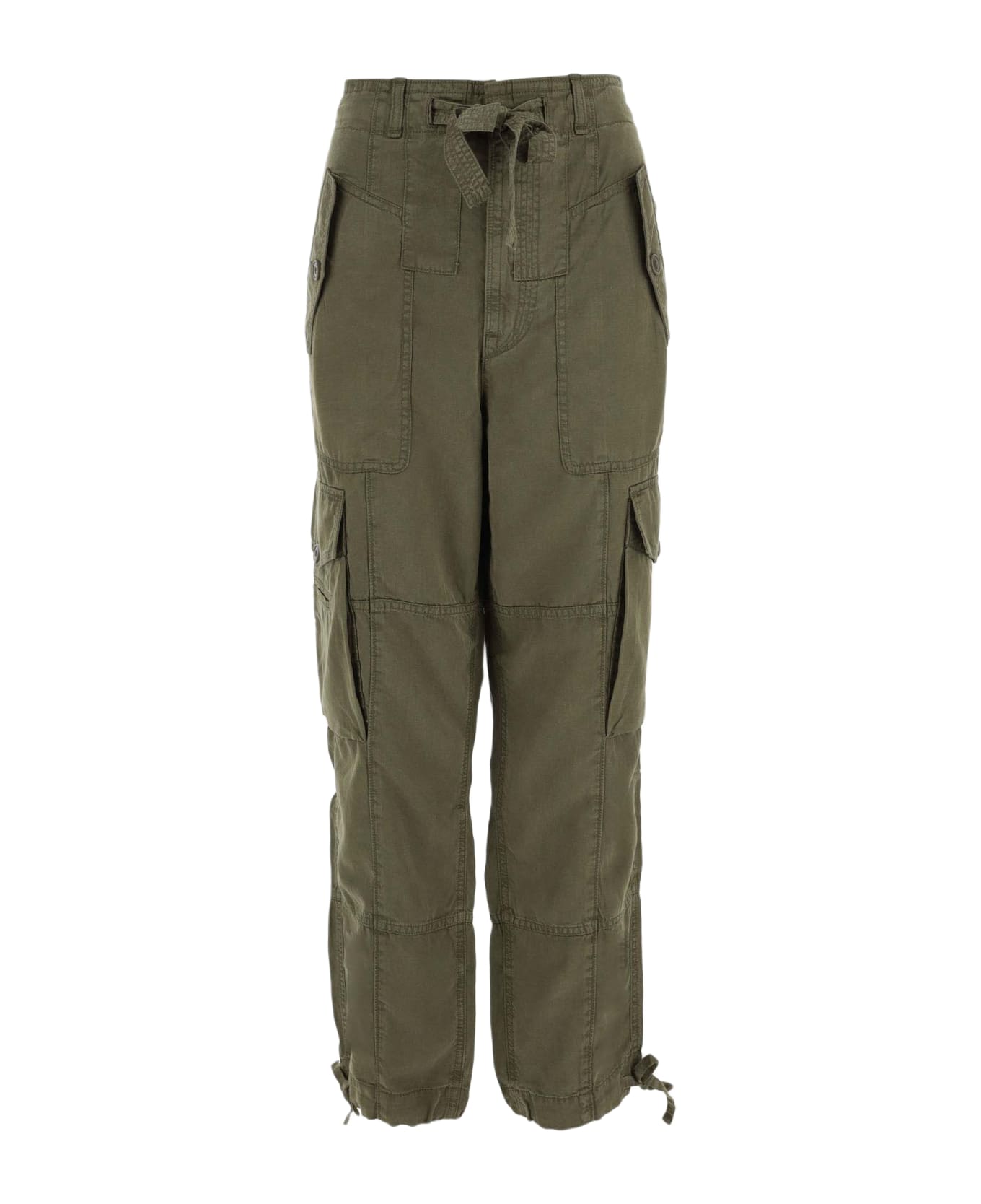Polo Ralph Lauren Lyocell And Linen Cargo Pants - Green ボトムス