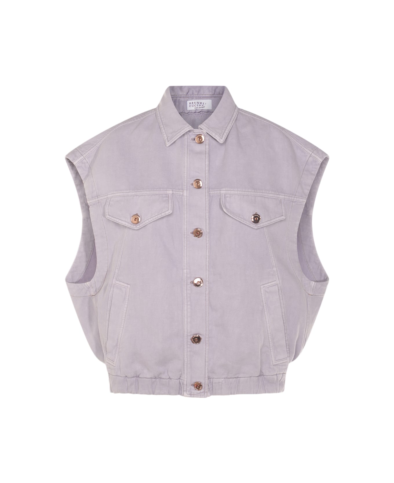 Brunello Cucinelli Light Violet Cotton Blend Shirt