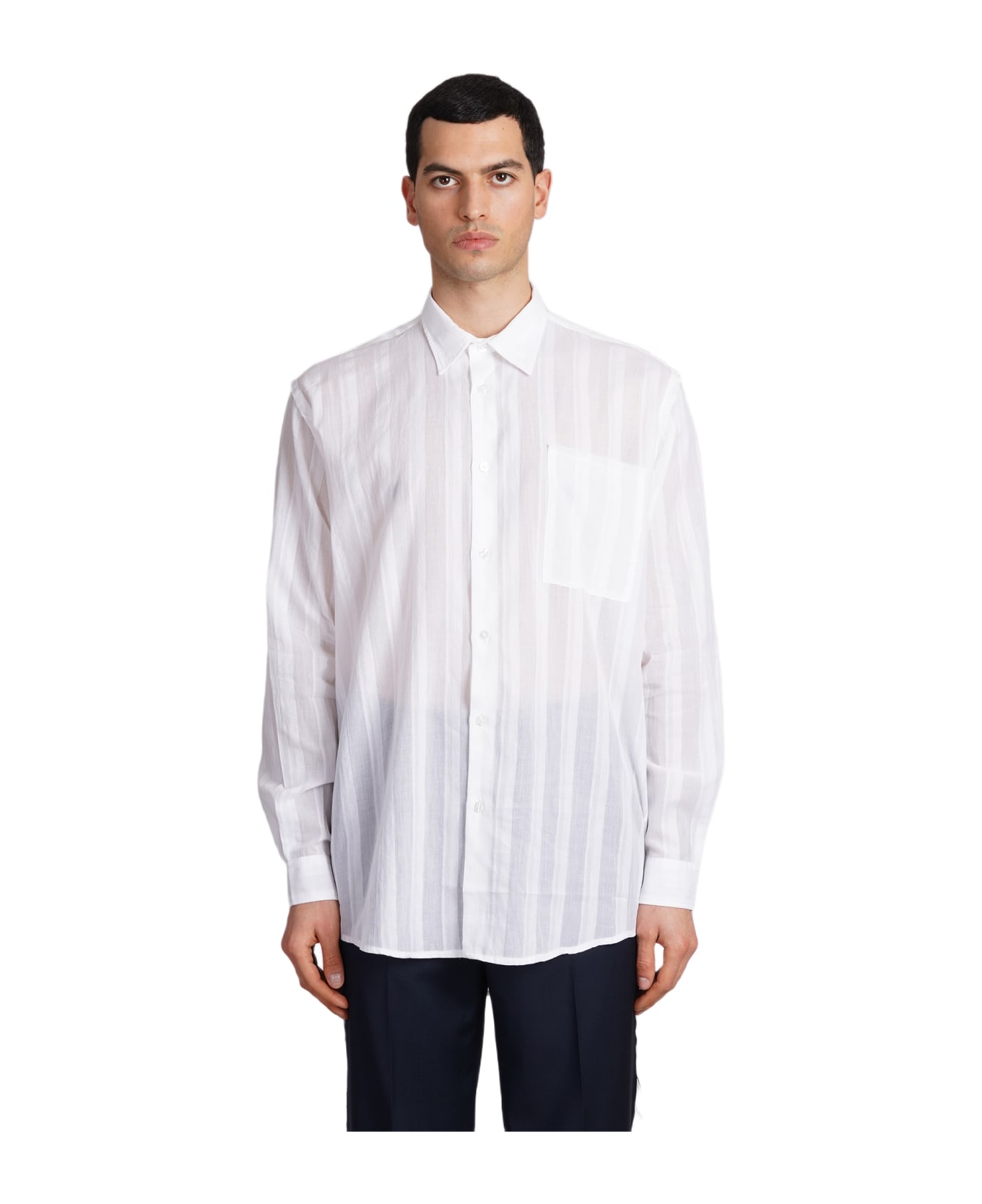 Paura Erzin Shirt In White Cotton - white シャツ