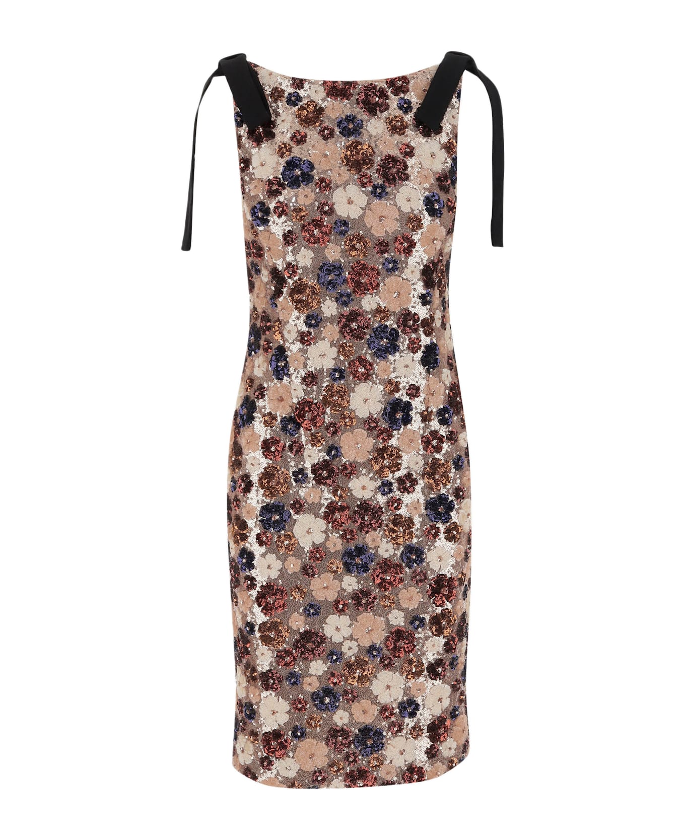 N.21 Dress With Floral Paillettes Pattern - Red