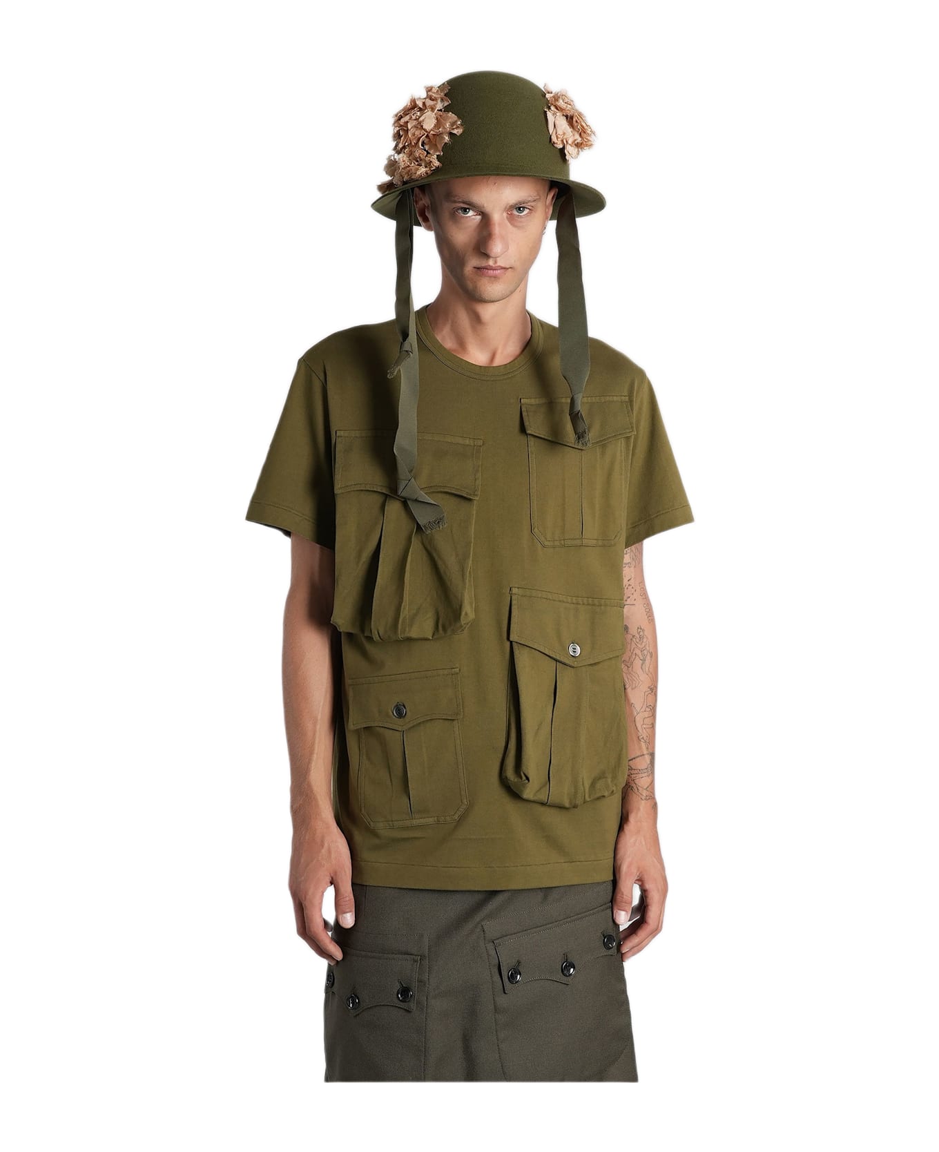Comme Des Garçons Homme Plus T-shirt In Green Cotton - green