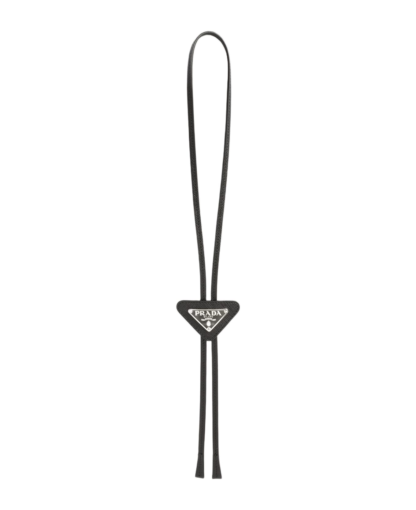 Prada Saffiano Leather Bolo Tie - Nero
