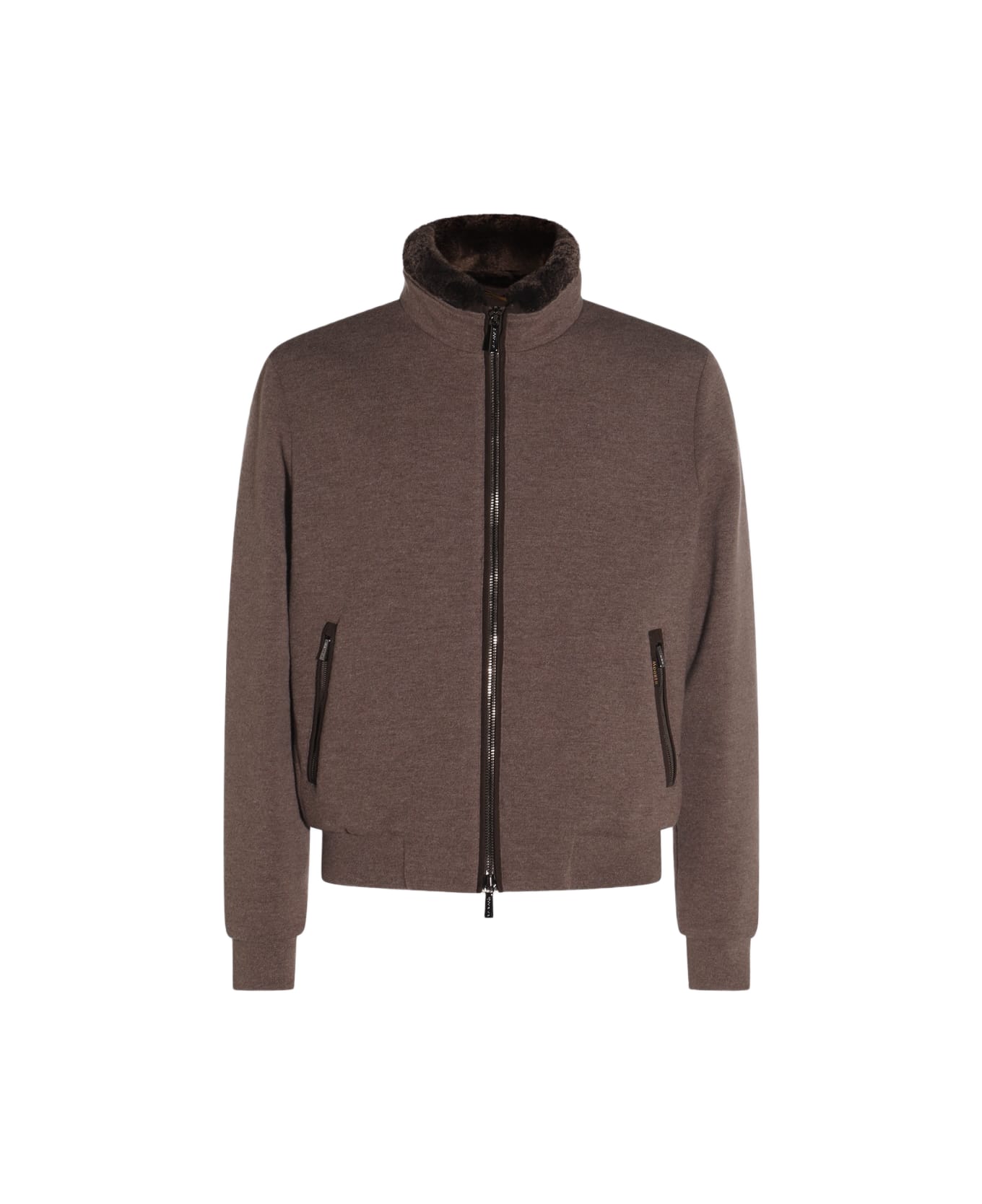 Moorer Brown Wool Bellati Casual Jacket - Beige