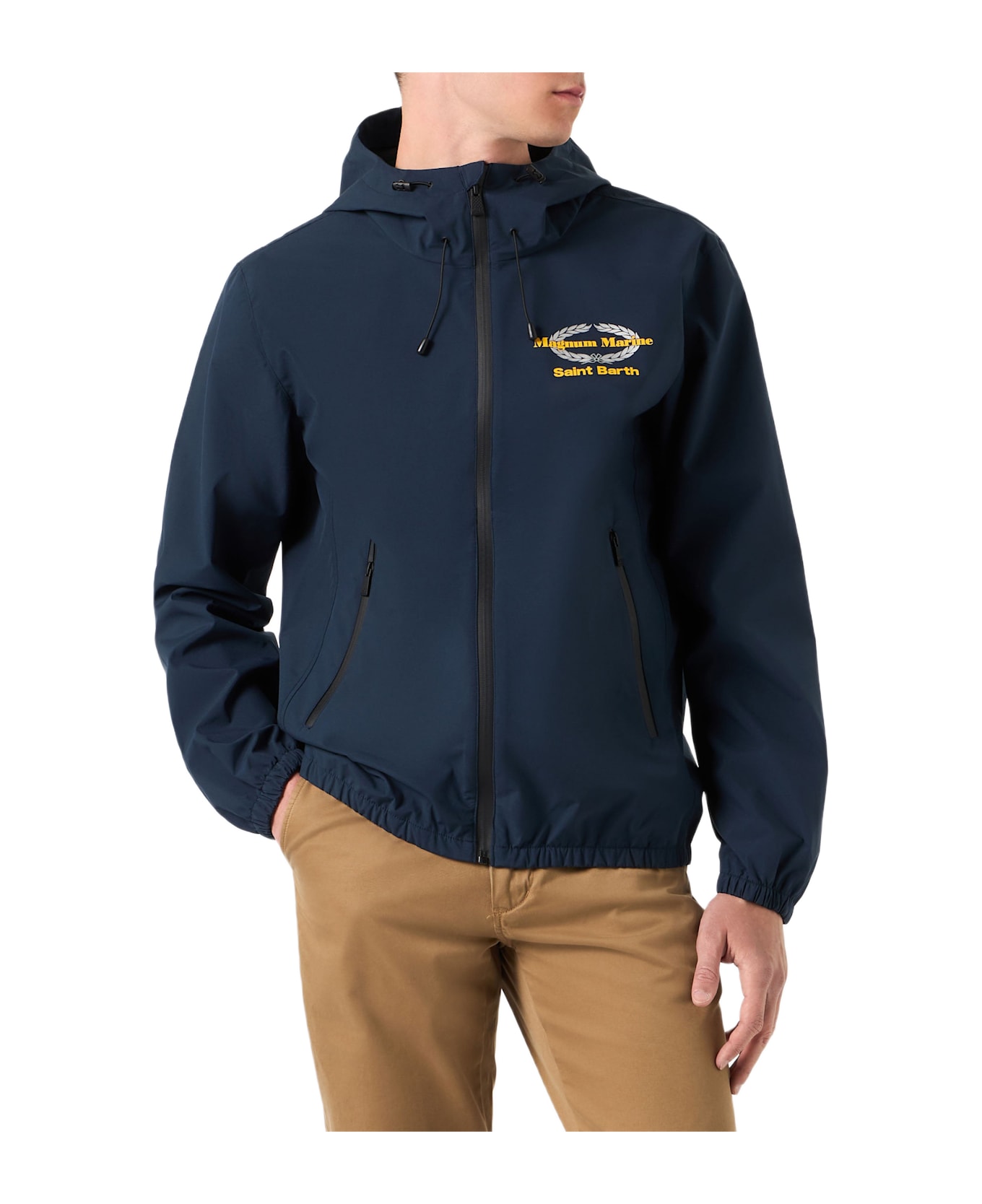 MC2 Saint Barth Man Hooded Lightweight Windbraker | Magnum Marine Special Edition - BLUE