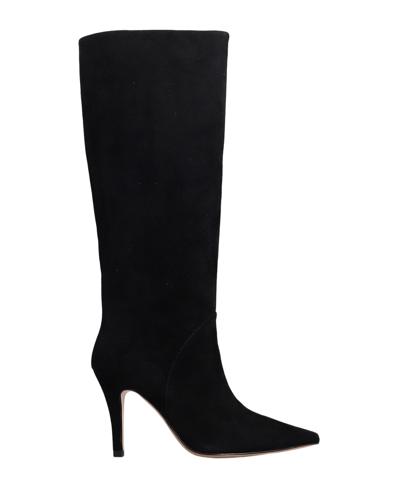 Lola Cruz High Heels Boots In Black Suede - black