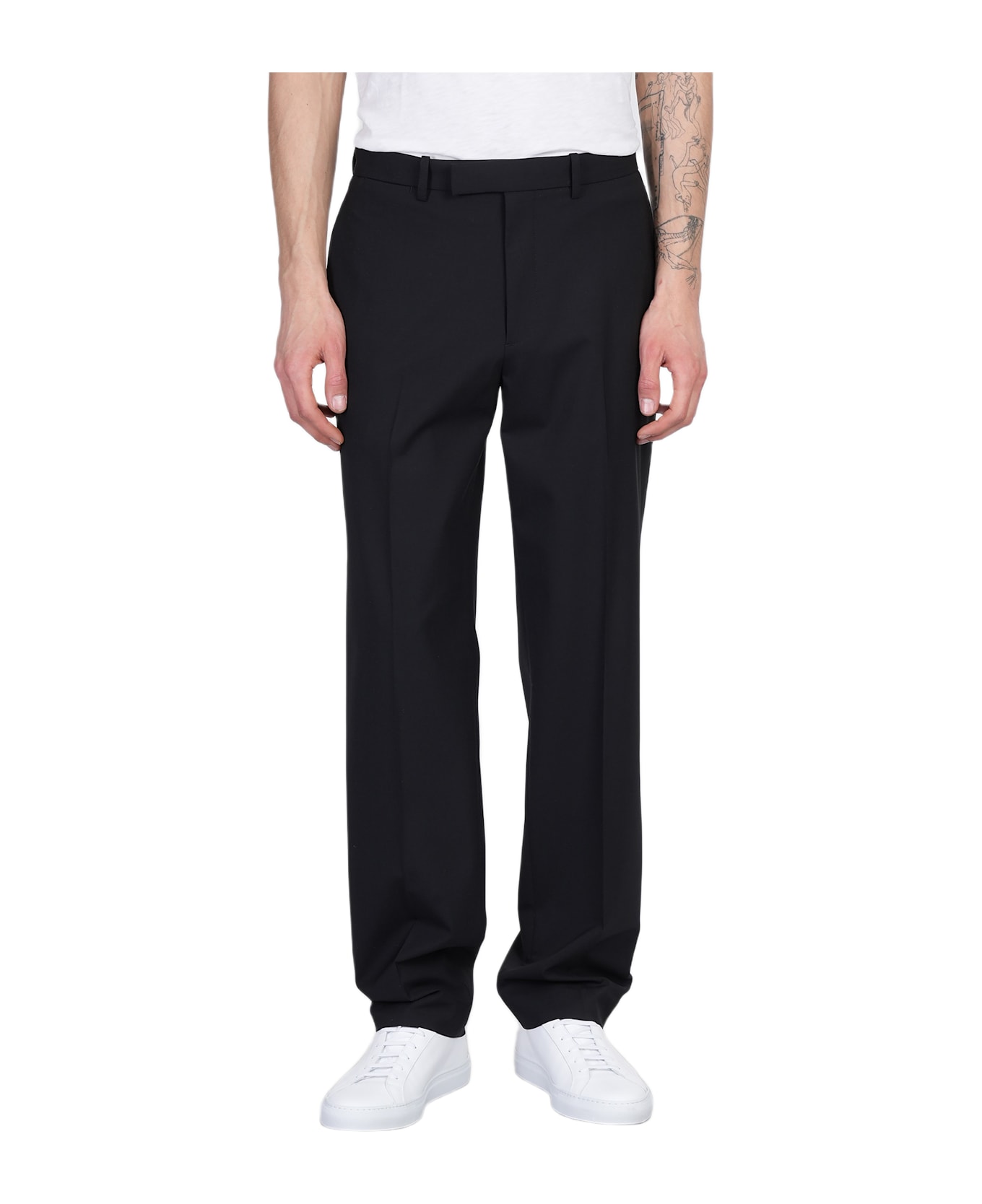 Theory Pants In Black Wool - black