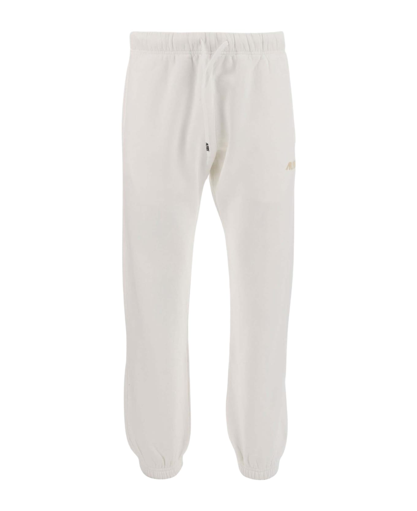 Autry Cotton Jogging Pants With Logo - White