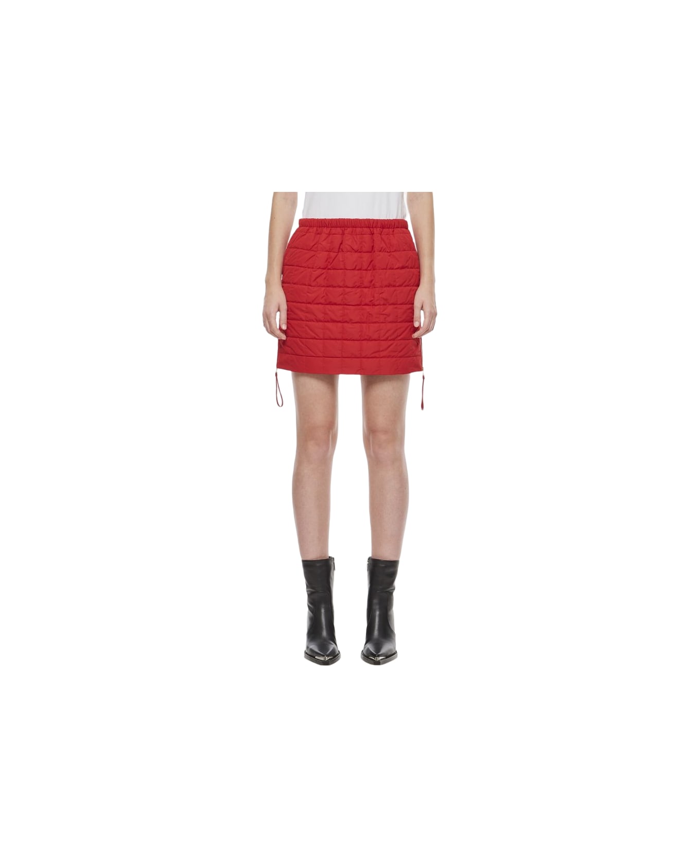 Max Mara Quilted Nylon Kim Miniskirt - Red