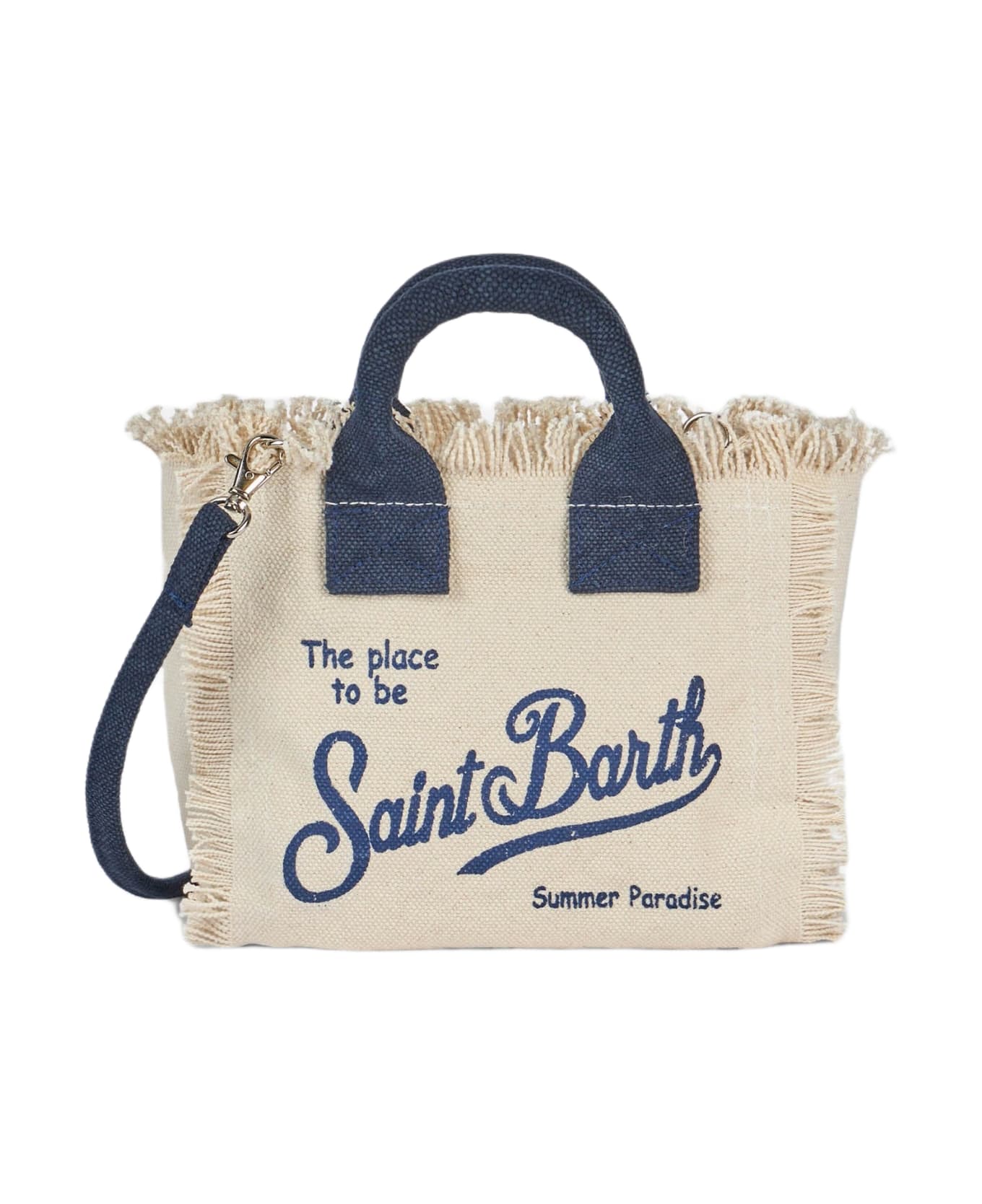 MC2 Saint Barth Natural Cotton Canvas Mini Vanity Bag - WHITE
