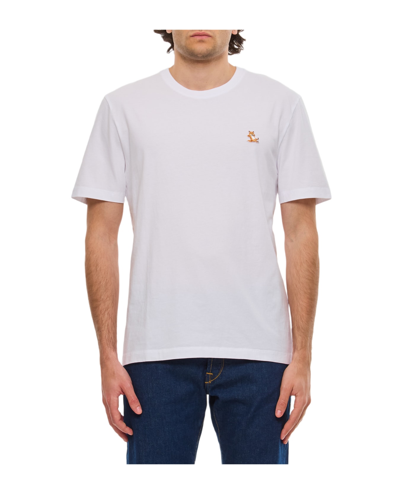 Maison Kitsuné T-shirt Regolare Con Patch Chillax Fox - White